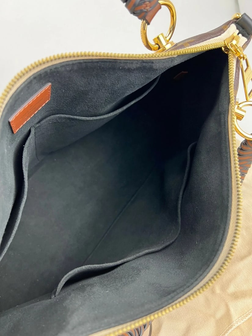 Louis Vuitton Braided V Tote MM Cream Leather Monogram Hand Bag - 10