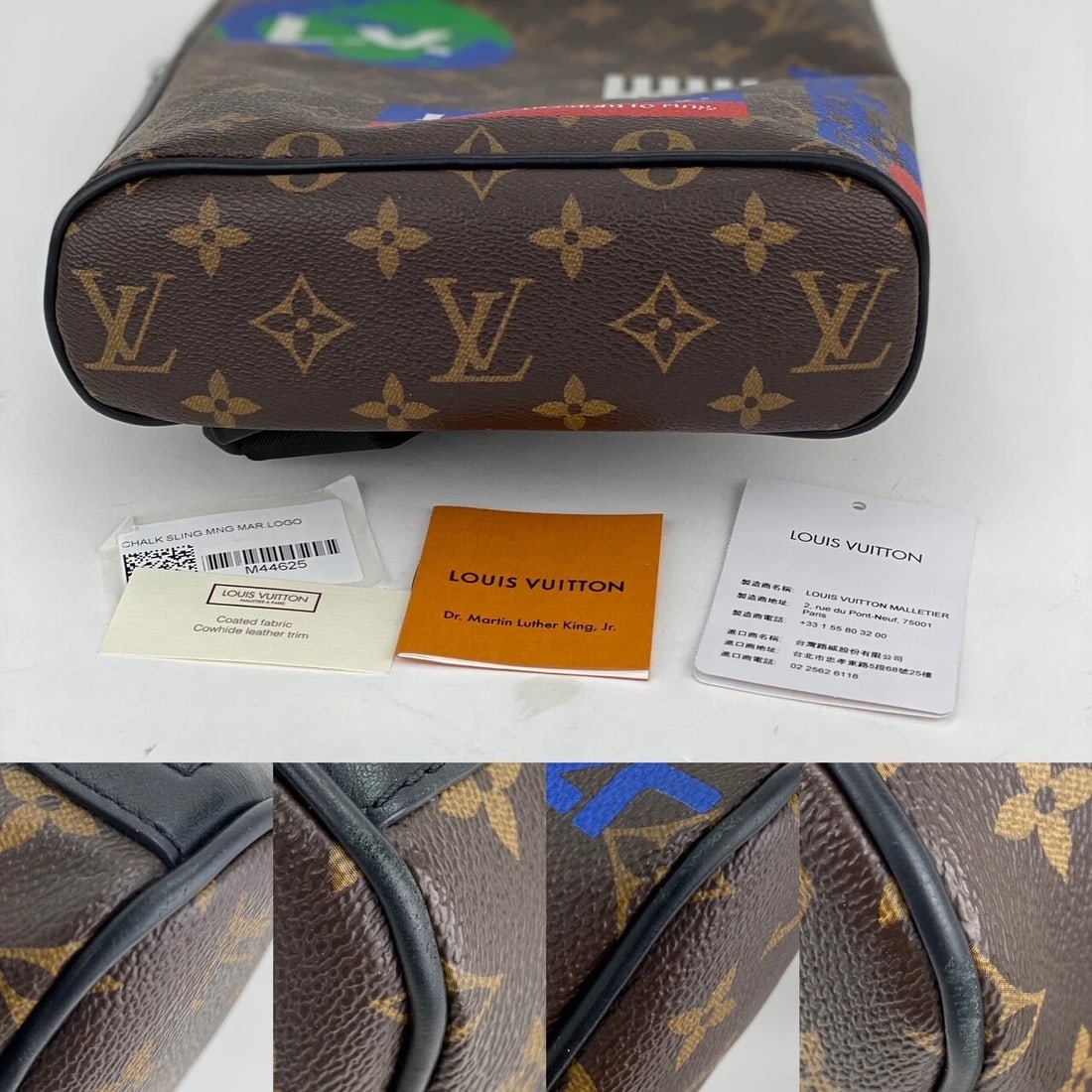 LOUIS VUITTON Mens Backpack Monogram Chalk Sling bag Nap Sac Bag - 4