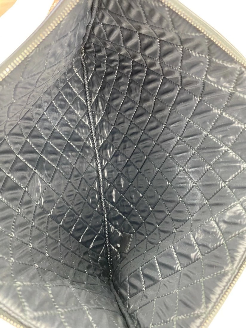 Chanel Bag Quilted Lambskin Leather Blue Large Boy Zip Pouch - 12