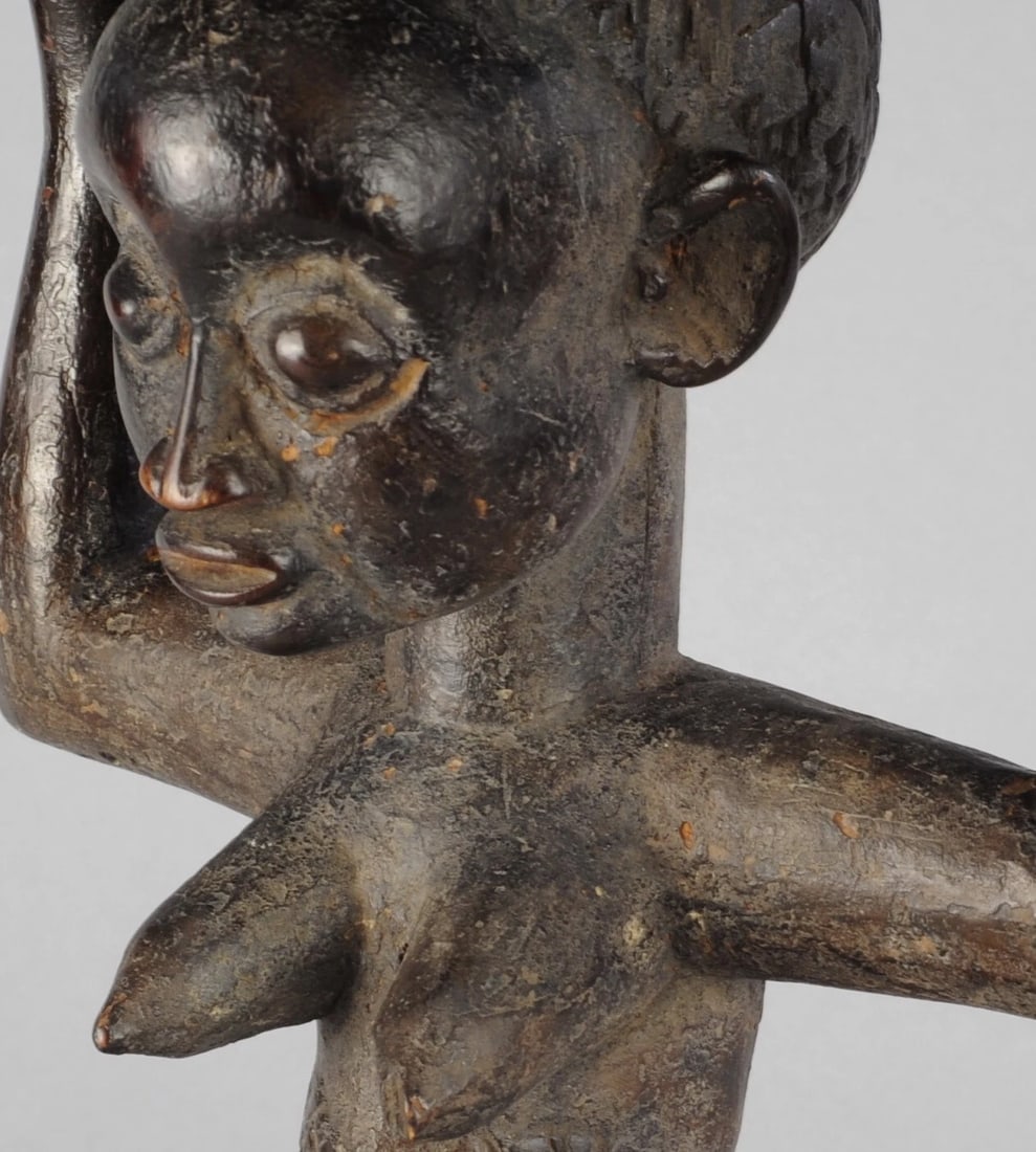LUBA Kanyok Cariatid Stool Seat figure Statue Tabouret African Tribal Art 0860 - 6