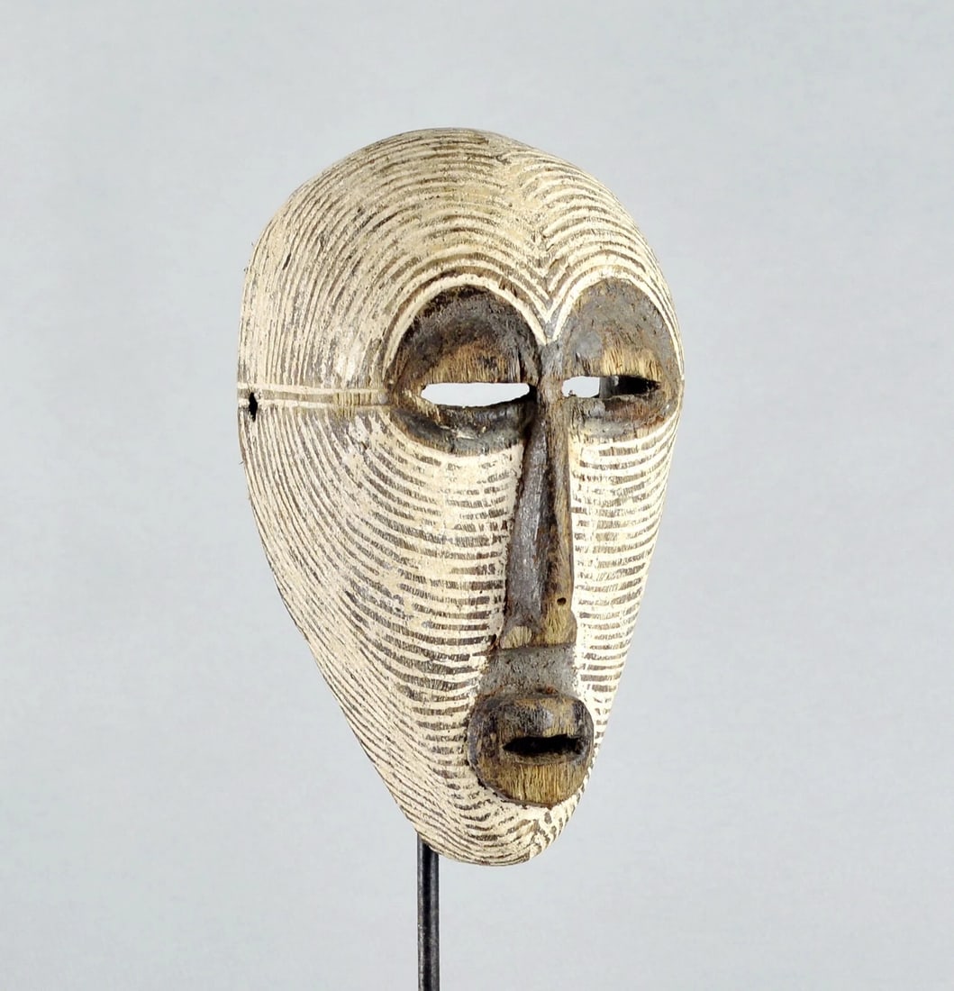 Cute SONGYE Kifwebe miniature female mask Congo Drc African Tribal Art mc 1749 (1 of 6)