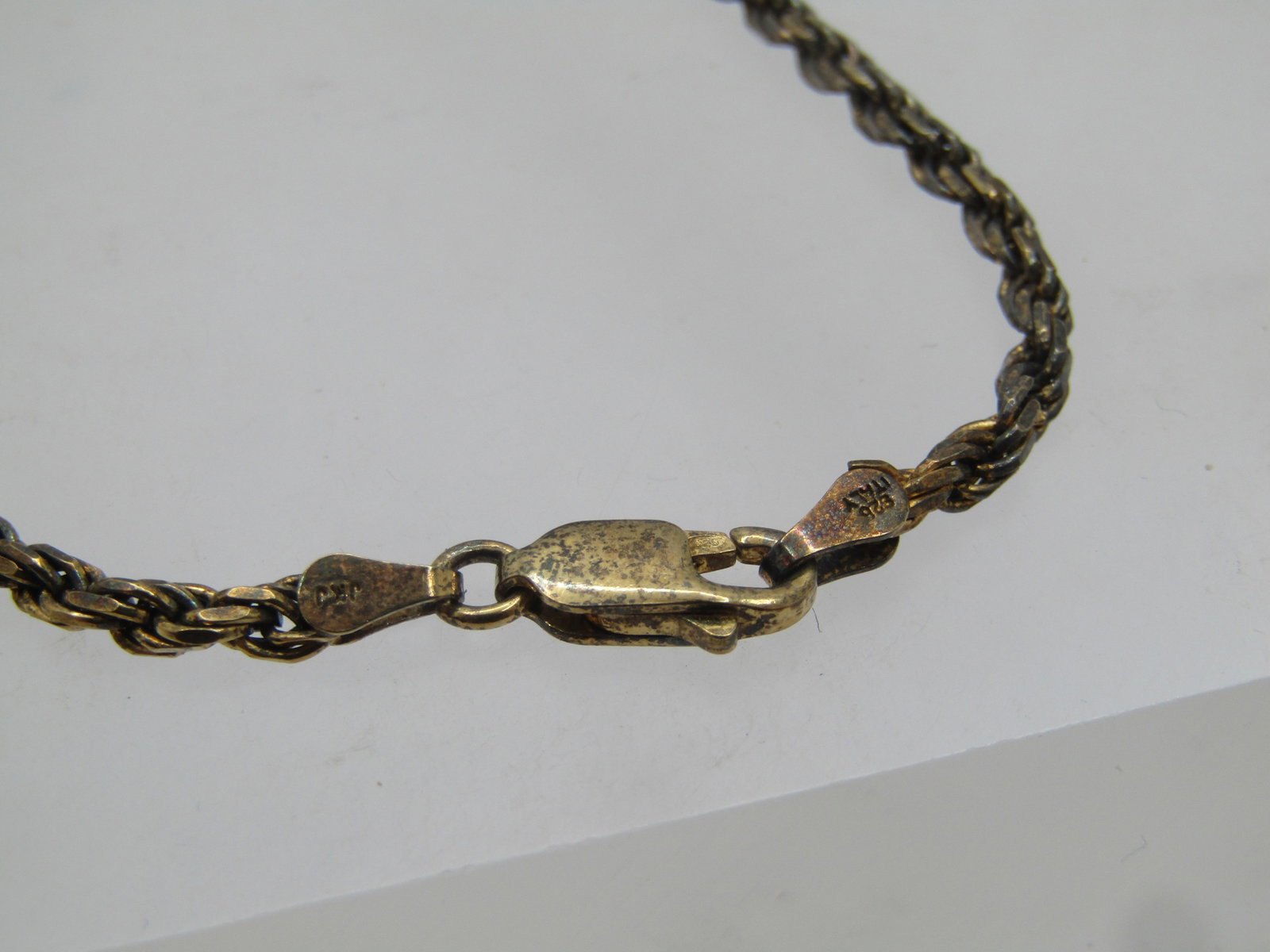 Vintage Sterling Vermeil Rope Bracelet, 8", Unisex, 1980's, Signed - 3