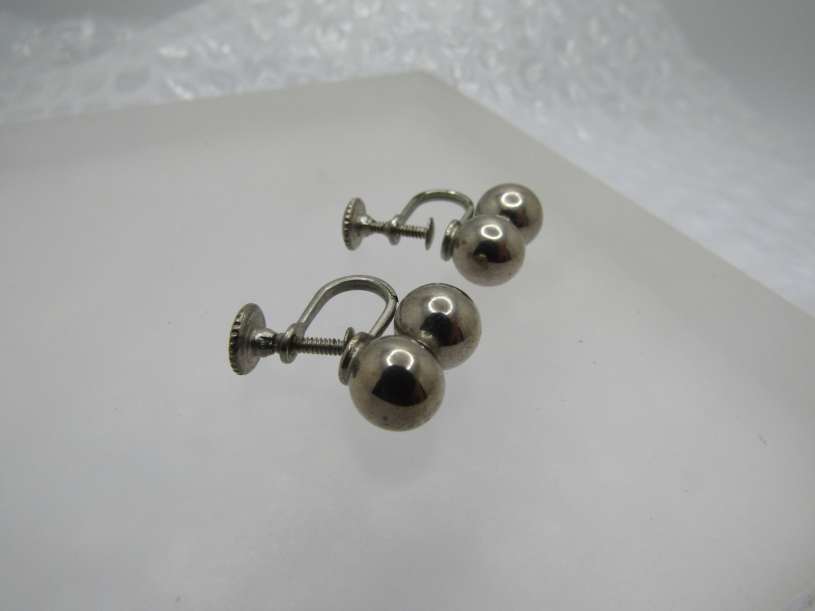 Vintage Sterling Marcasite Scrolled Earrings, Pierced, 1970's-1980's - 2