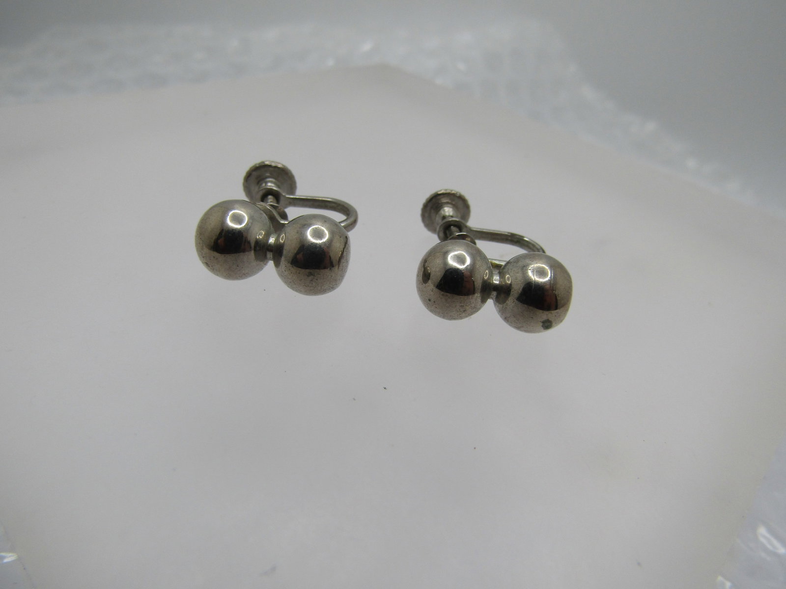 Vintage Sterling Marcasite Scrolled Earrings, Pierced, 1970's-1980's - 3
