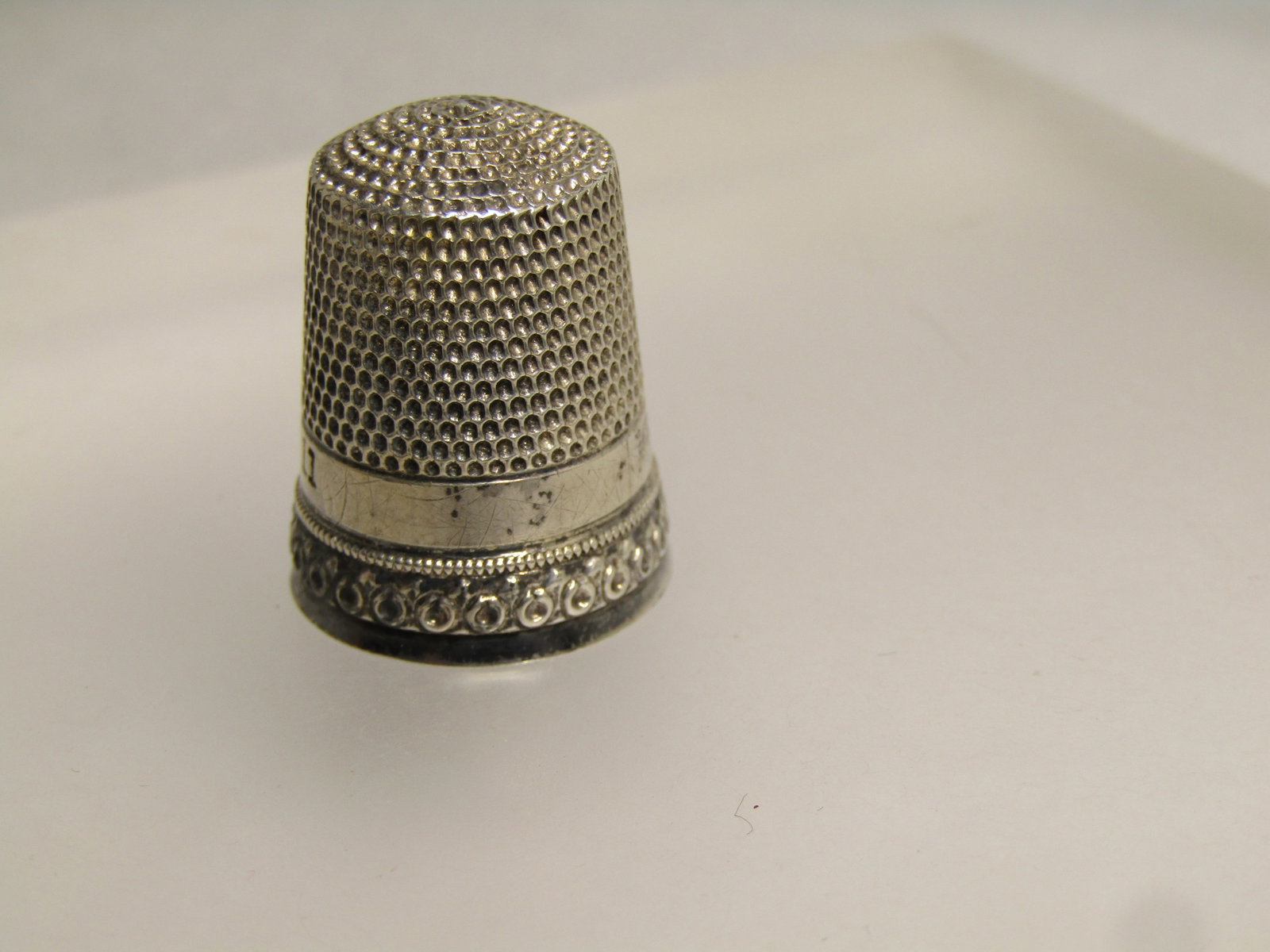 Vintage to Antique Sterling Silver Thimble, Sz. 11 - 2