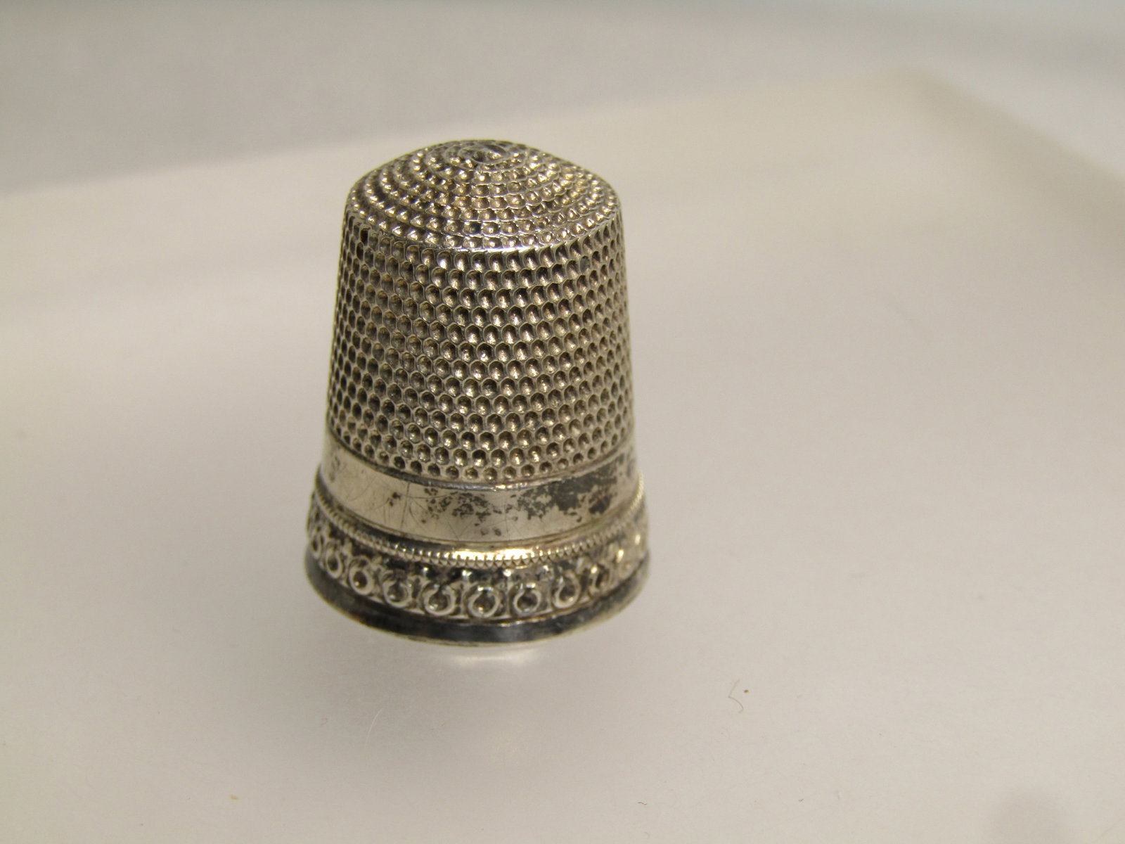 Vintage to Antique Sterling Silver Thimble, Sz. 11 - 3