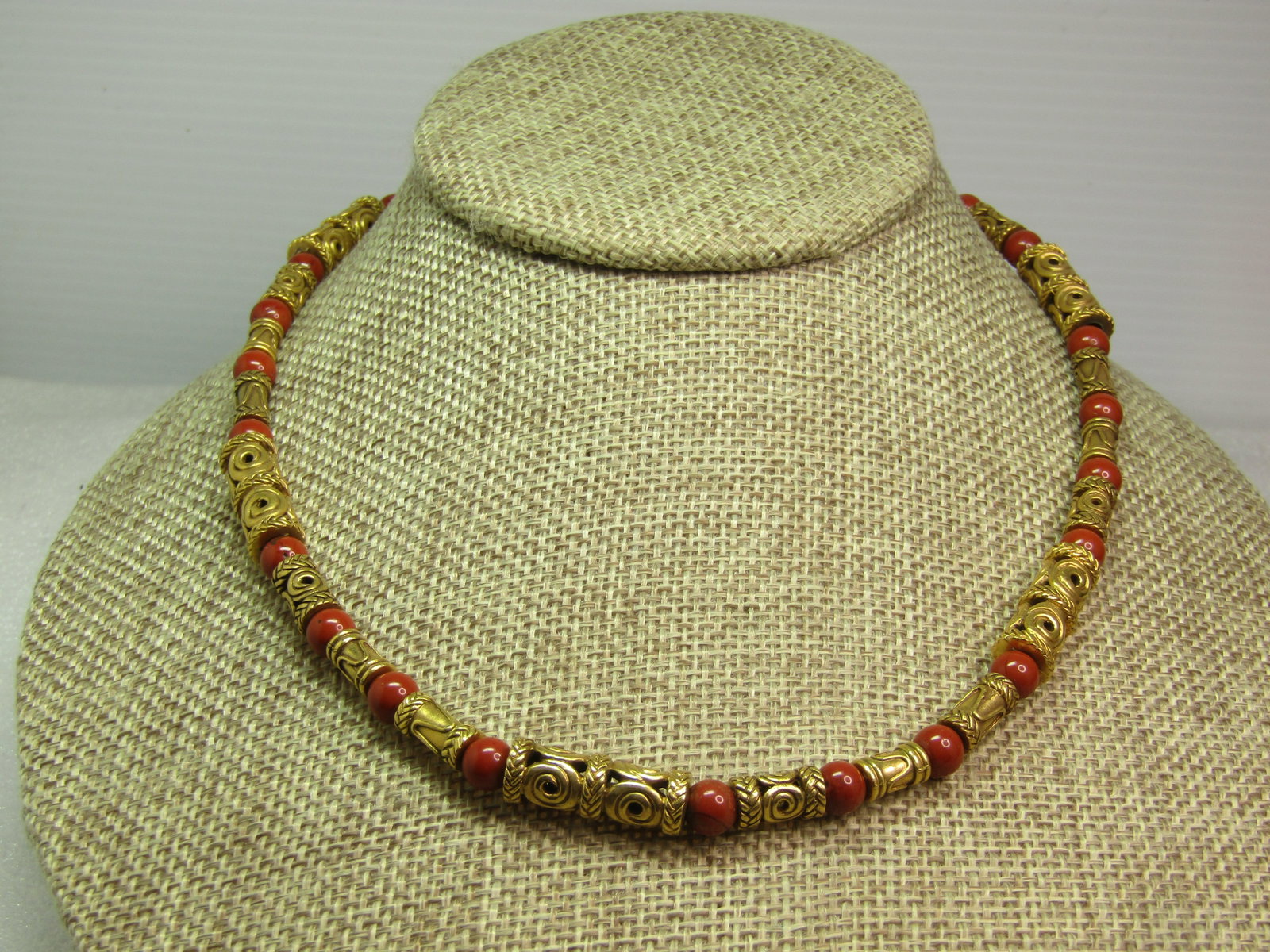 Vintage MMA Etruscian Byzantine Jasper Necklace, 17", 1995 - 3