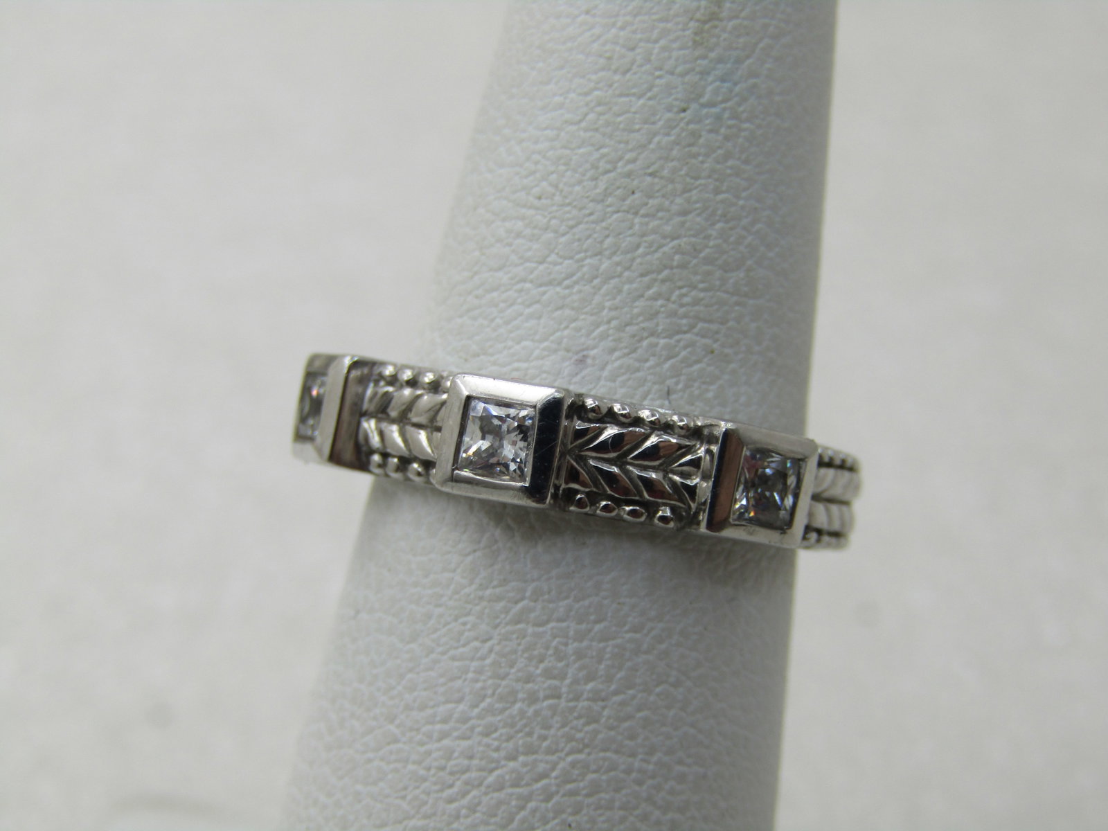 Vintage Judith Ripka Sterling CZ Ring/Band, Stackabe, Sz. 6 - 2