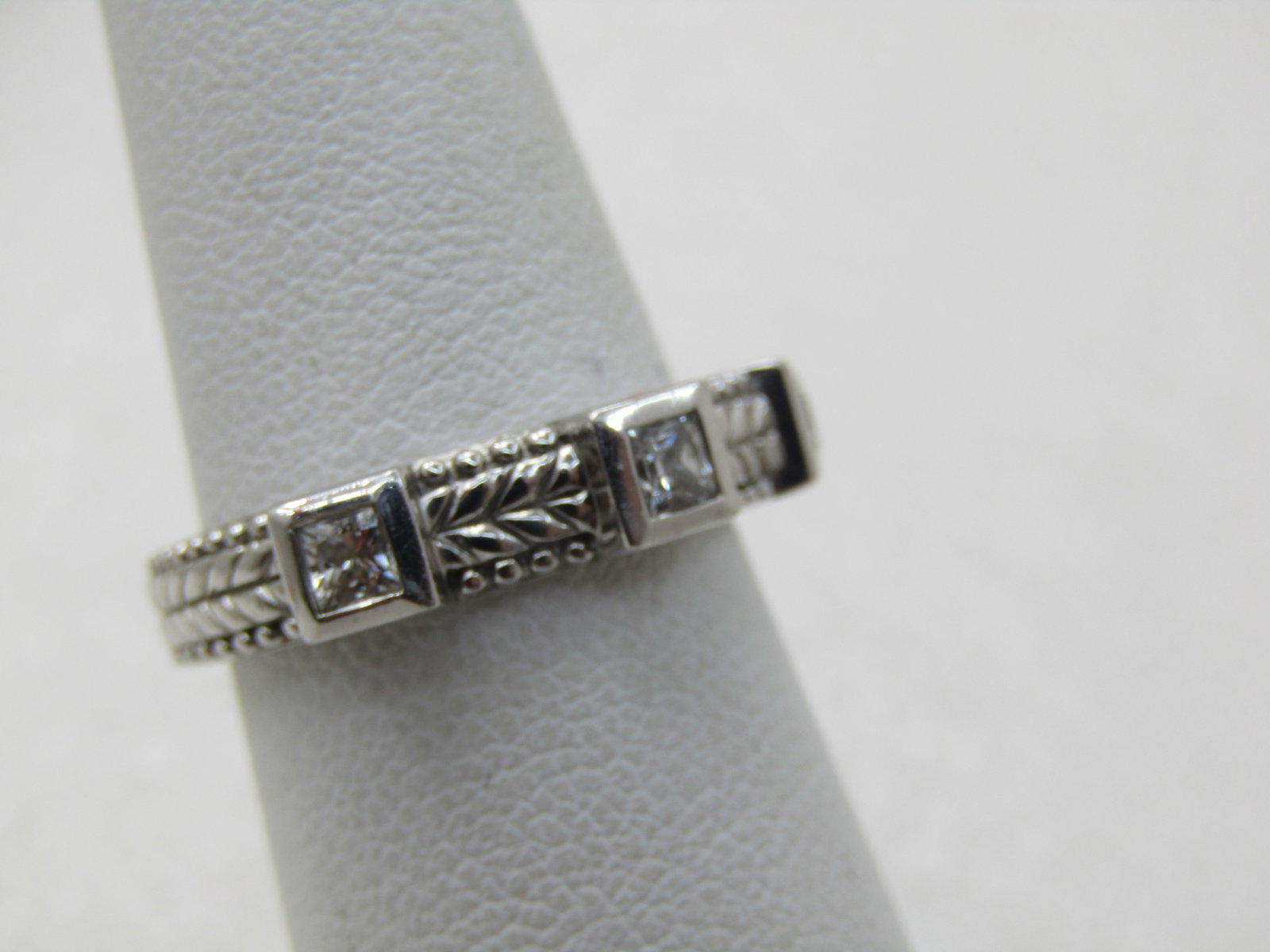 Vintage Judith Ripka Sterling CZ Ring/Band, Stackabe, Sz. 6 - 3