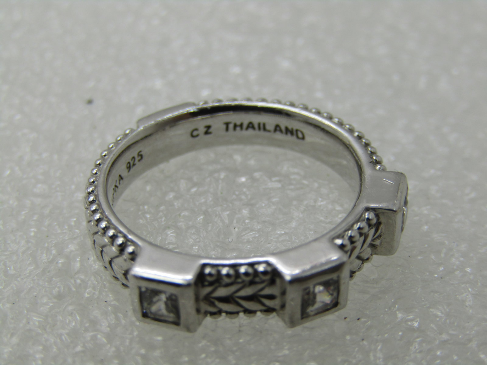 Vintage Judith Ripka Sterling CZ Ring/Band, Stackabe, Sz. 6 - 4