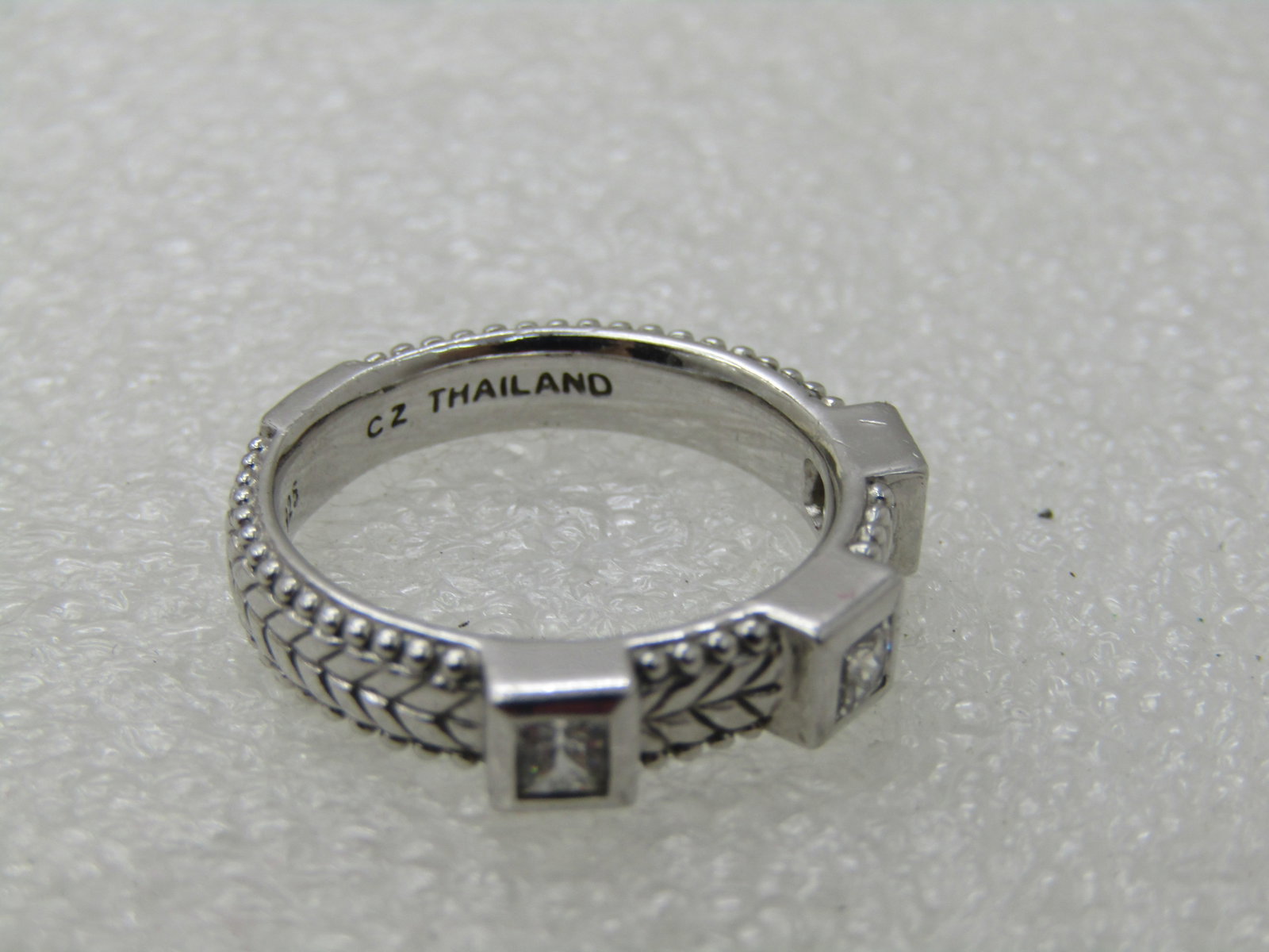 Vintage Judith Ripka Sterling CZ Ring/Band, Stackabe, Sz. 6 - 5
