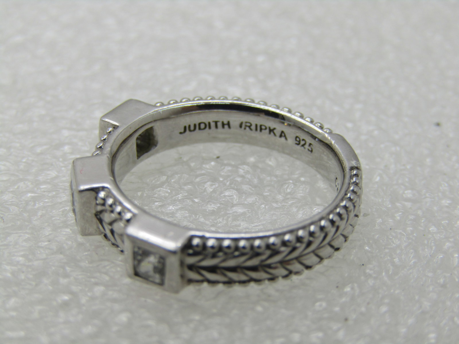 Vintage Judith Ripka Sterling CZ Ring/Band, Stackabe, Sz. 6 - 6