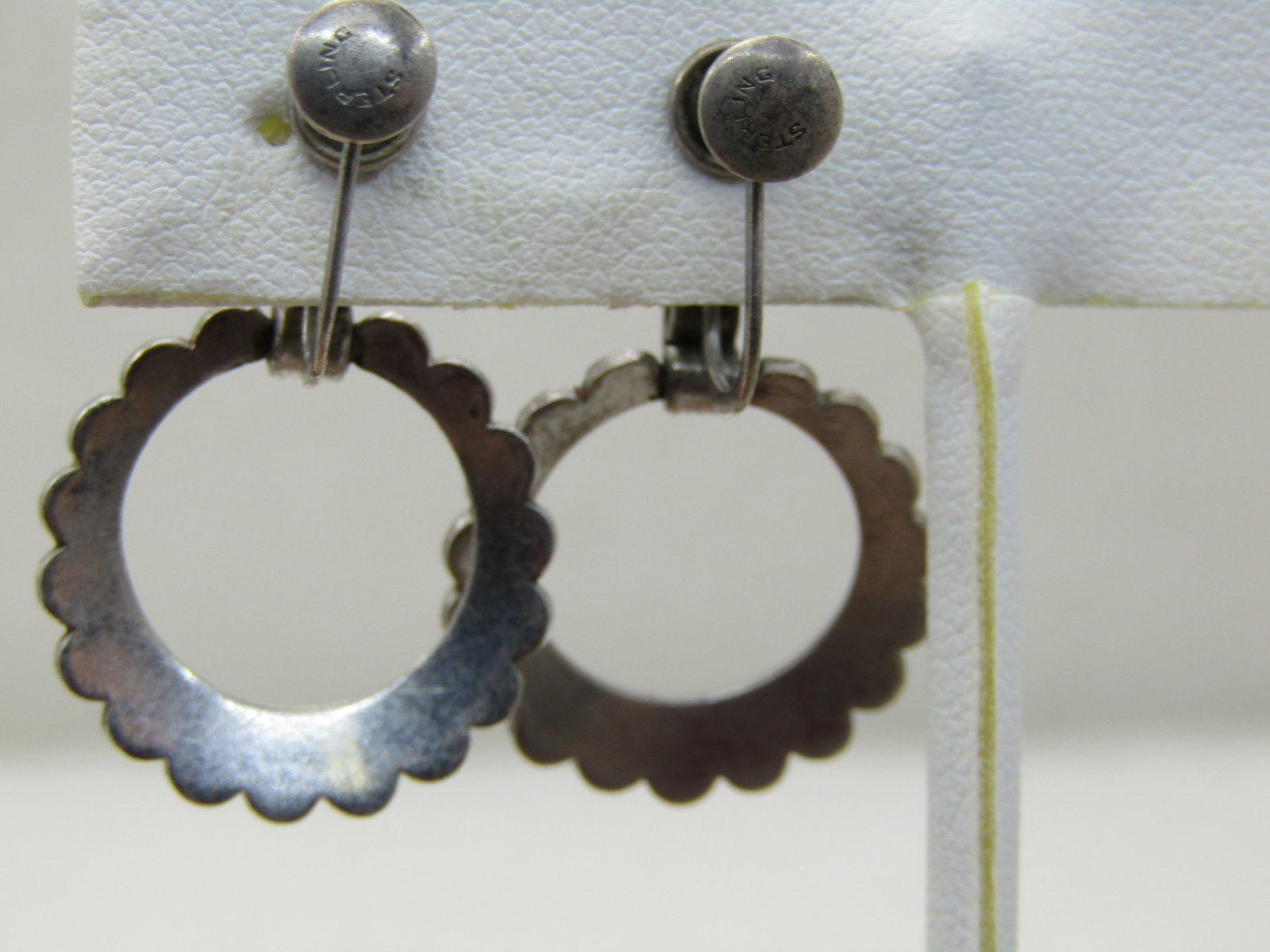 Vintage Sterling Silver Marcasite Earrings, Stud/Dangle, Marcasite, Mid-Century - 4