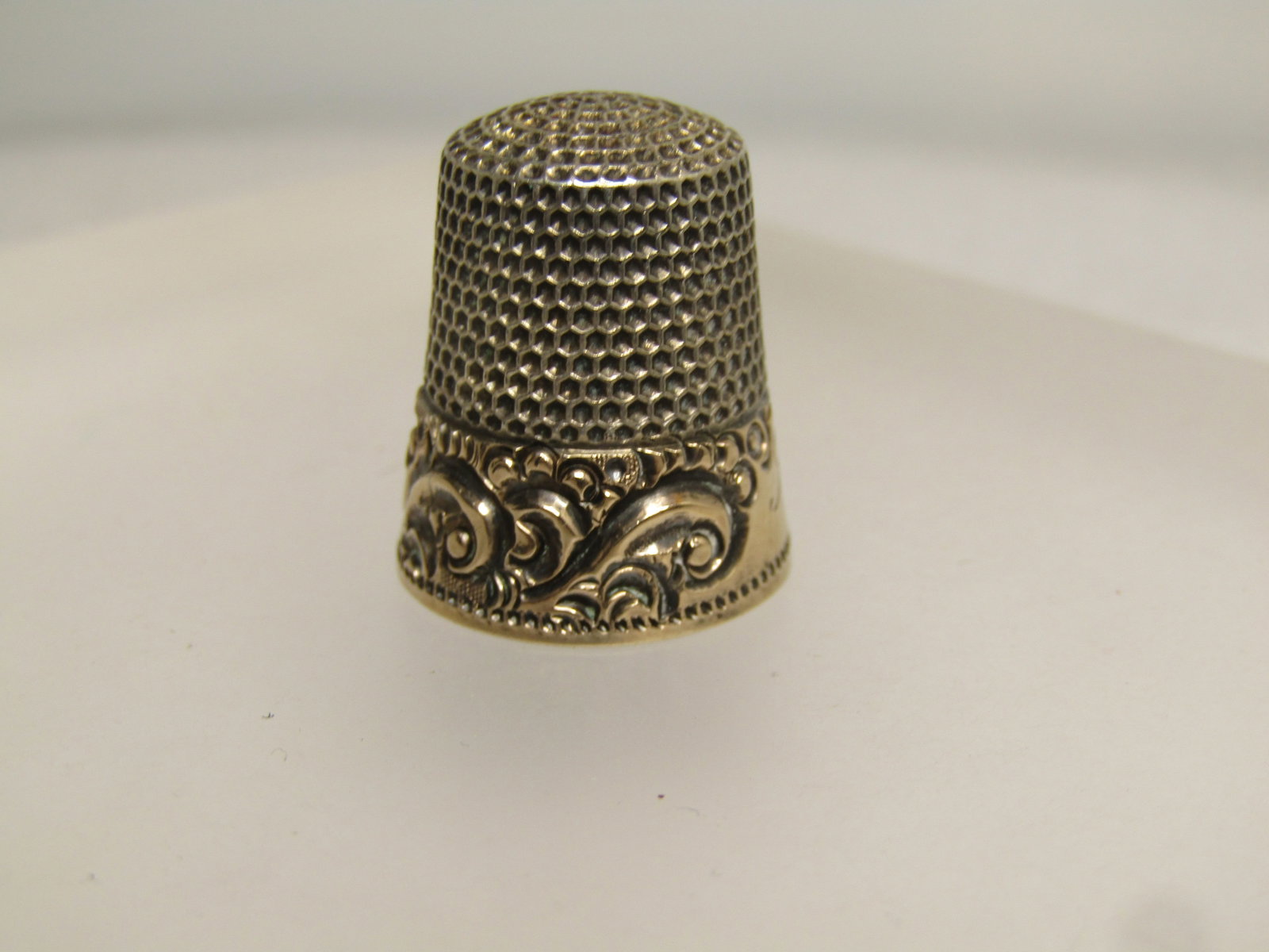 Vintage to Antique Sterling Silver Thimble, Sz.7, Engraved Irene, Signed, 1800's-1920's (1 of 6)