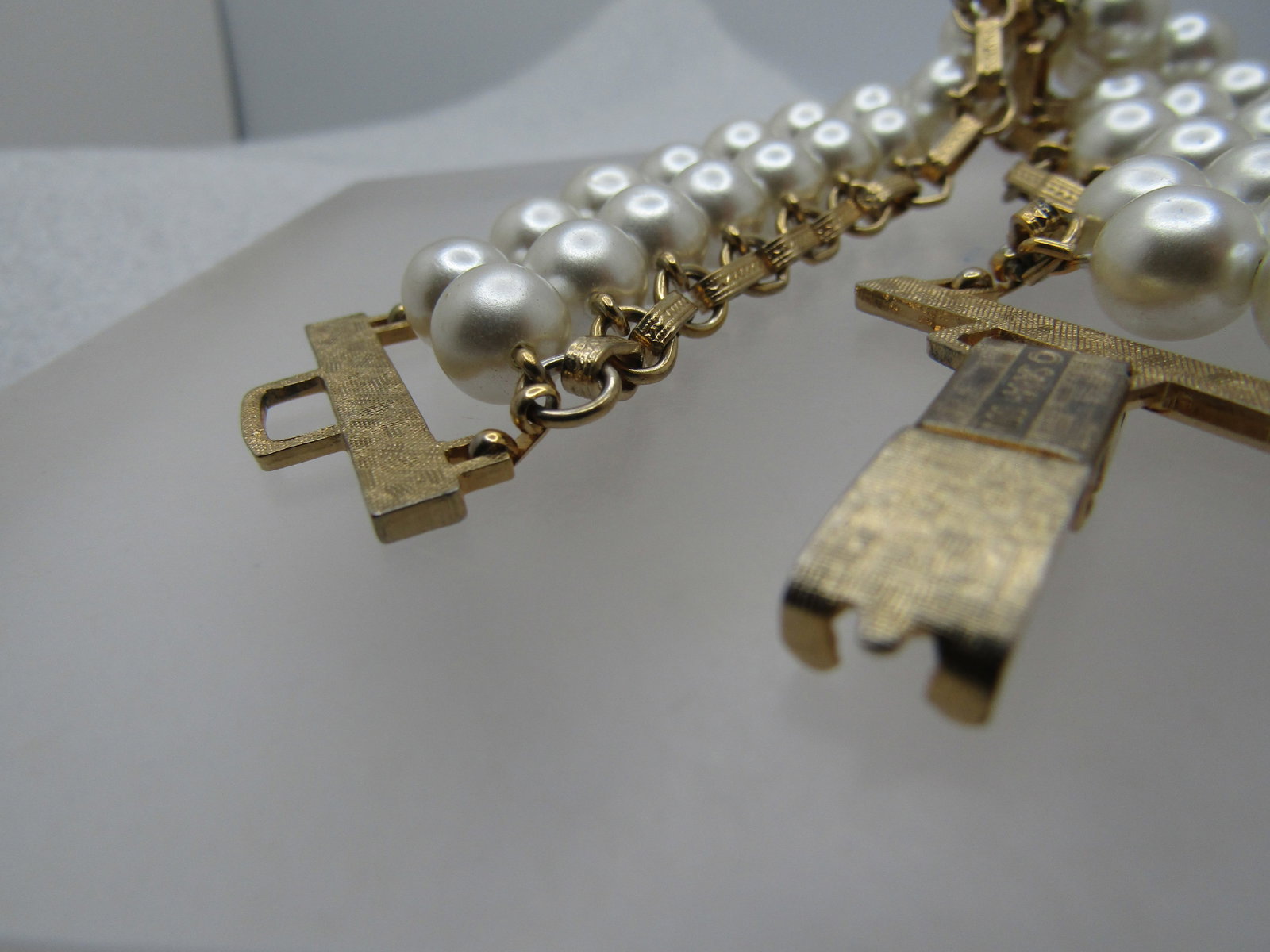 Vintage Double Faux Pearl Bracelet, 7.5" Sarah Coventry, 1960's-1970's - 7