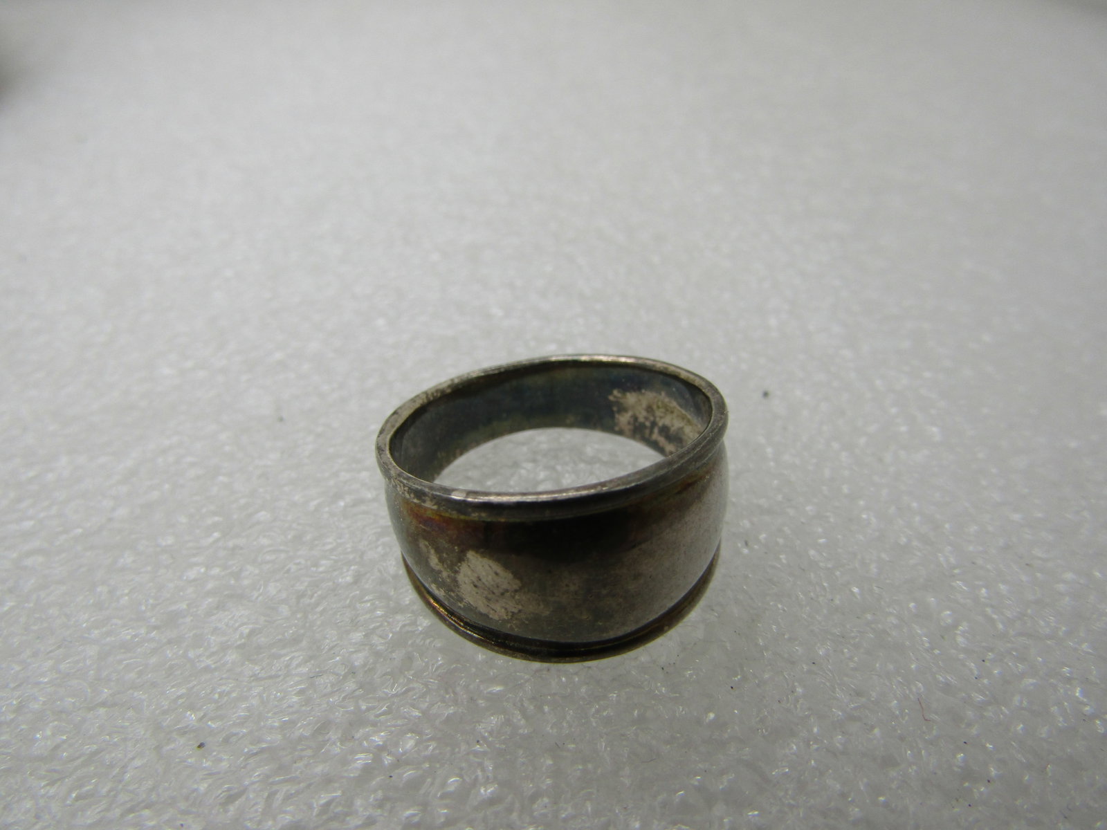 Vintage Sterling Silver 11mm Band Ring, Domed, Sz. 8.25, Signed MWS - 4