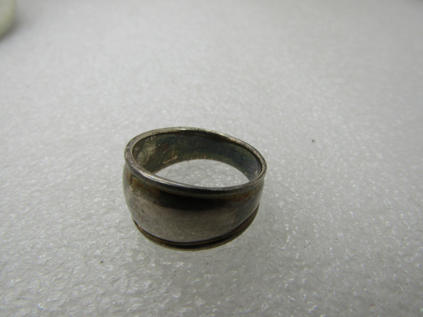 Vintage Sterling Silver 11mm Band Ring, Domed, Sz. 8.25, Signed MWS - 5