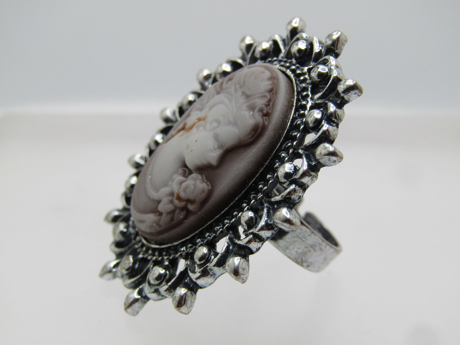 Vintage Cameo Fashion Ring. Adjustable, Sz. 7-9.5, 1980's-1990's - 2