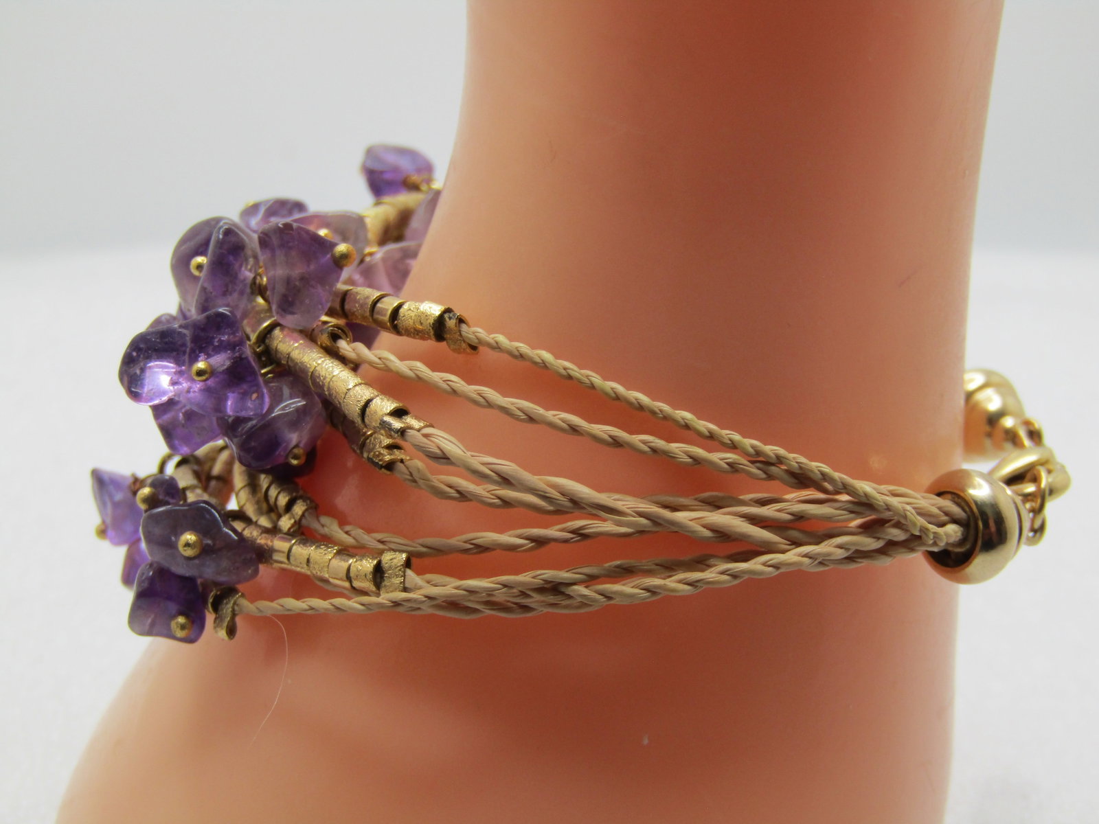 Vintage Eight Strand Amethyst Bracelet, 6.75" ,1980's-19980's - 2