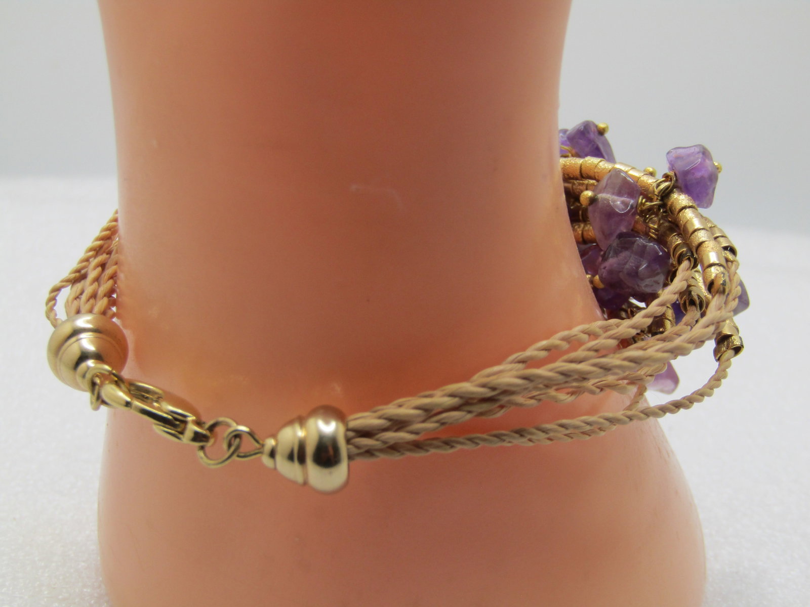 Vintage Eight Strand Amethyst Bracelet, 6.75" ,1980's-19980's - 3