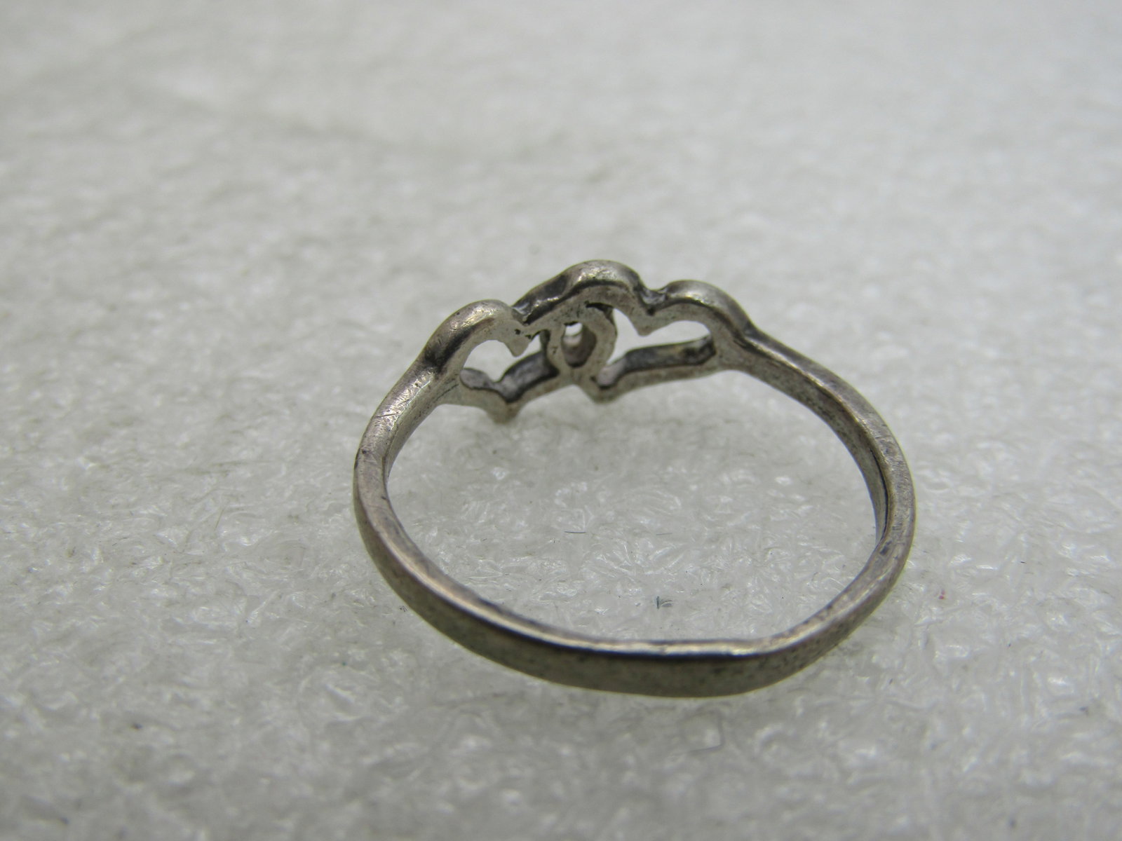Vintage Sterling Silver Double Heart Ring, Sz. 6 - 7