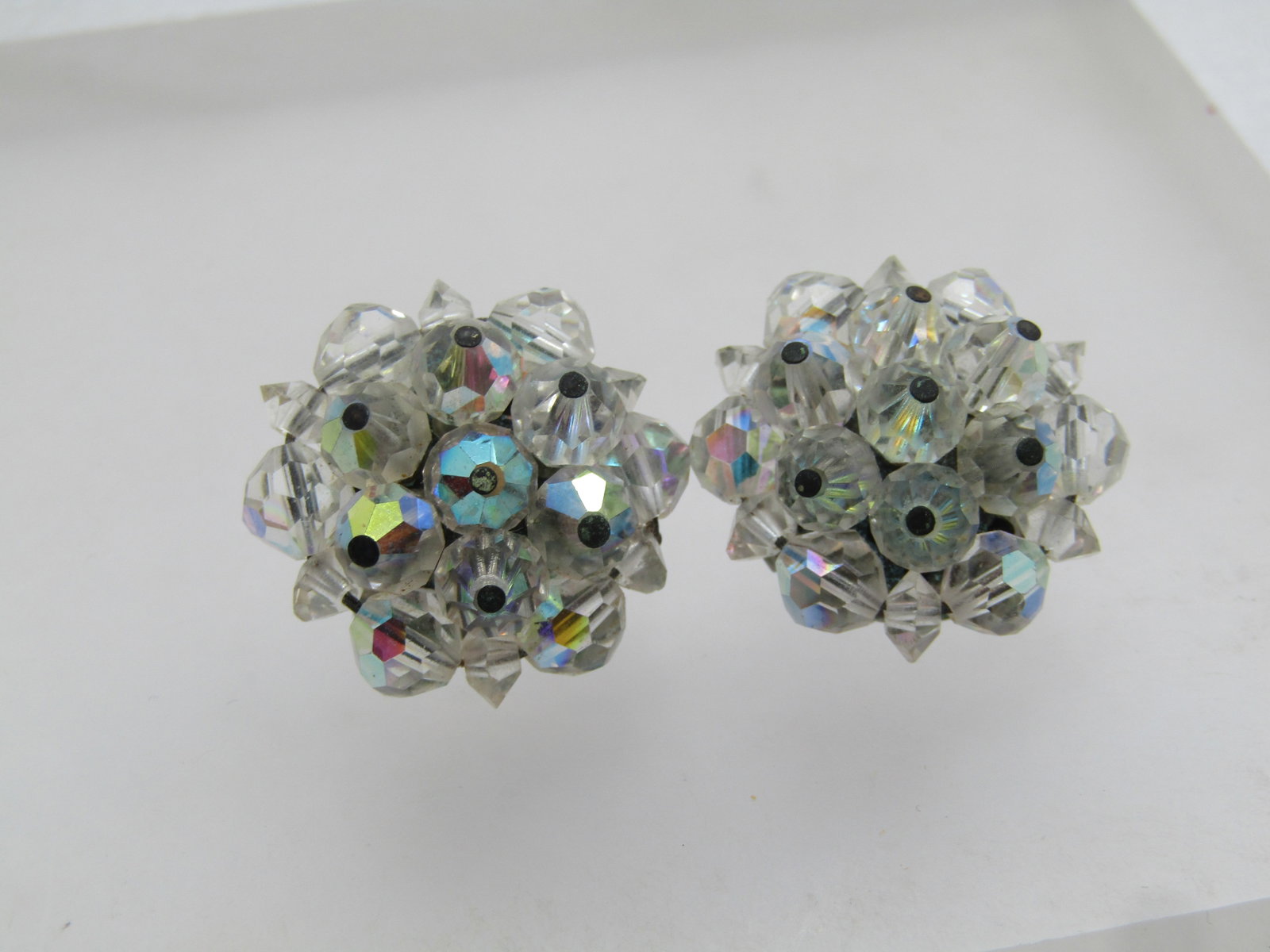 Vintage Laguna Clear Crystal Earrings, Clip, 1950's-1960's - 3