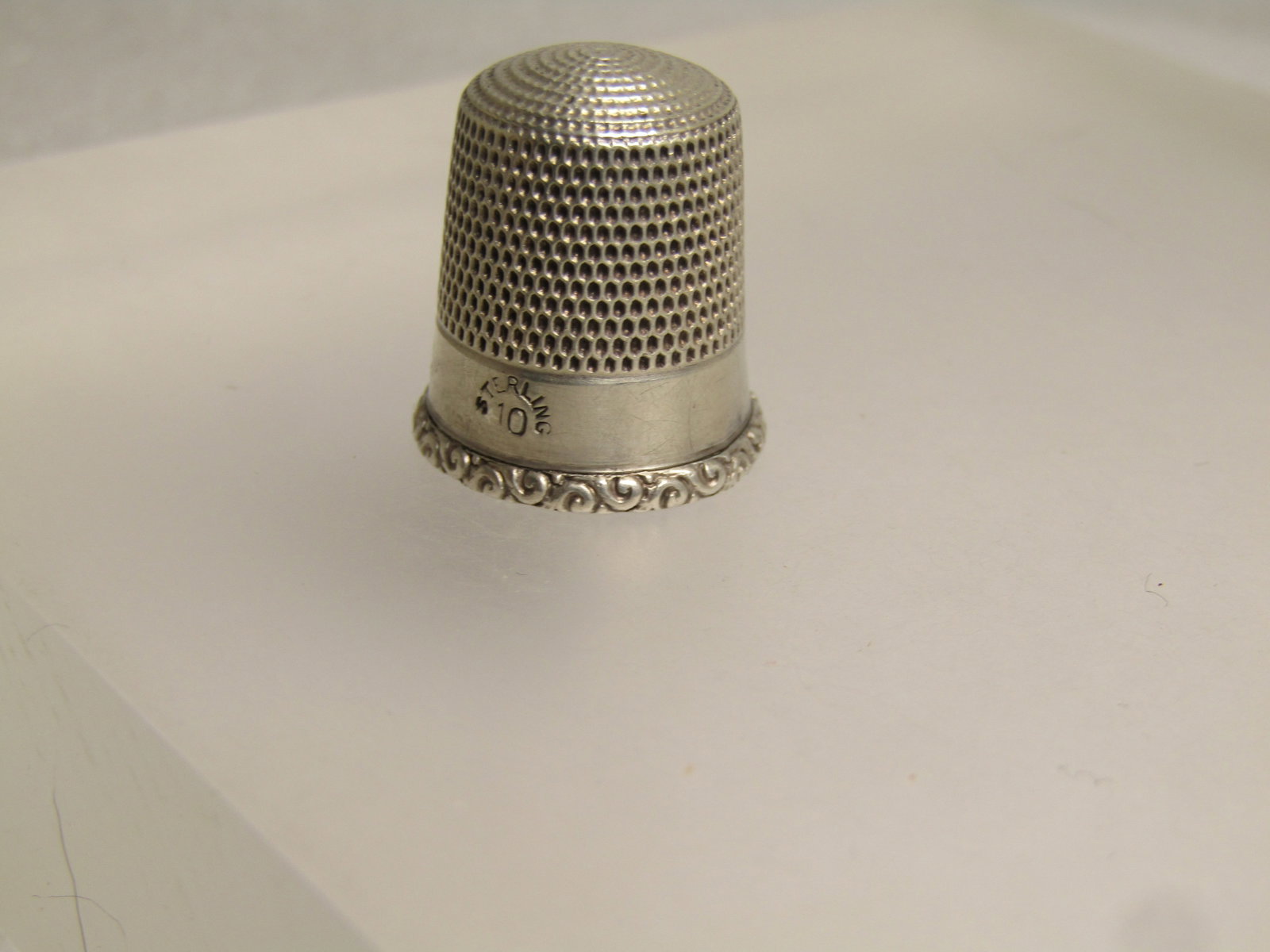 Vintage to Antique Sterling Thimble, Sz. 10, 1920's-1940's, Signed (1 of 6)