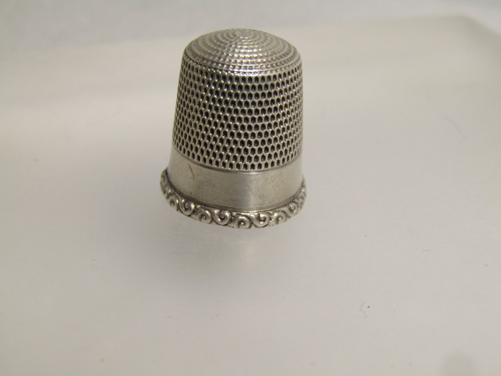 Vintage to Antique Sterling Thimble, Sz. 10, 1920's-1940's, Signed - 4
