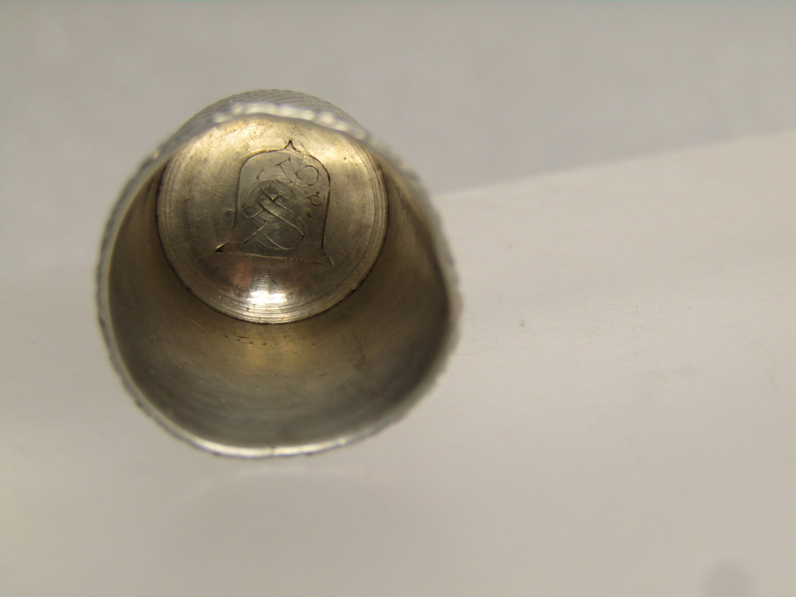 Vintage to Antique Sterling Thimble, Sz. 10, 1920's-1940's, Signed - 5