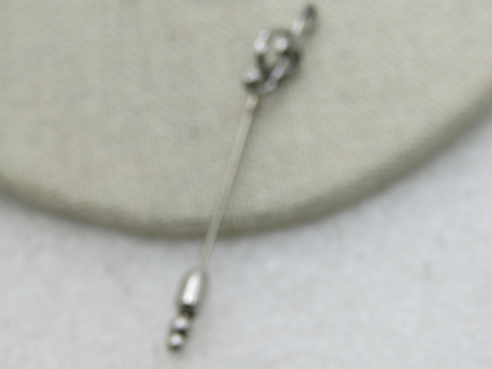 Vintage Sterling Silver Treble Clef Stick Pin, 2.5", 1.27 gr. - 4