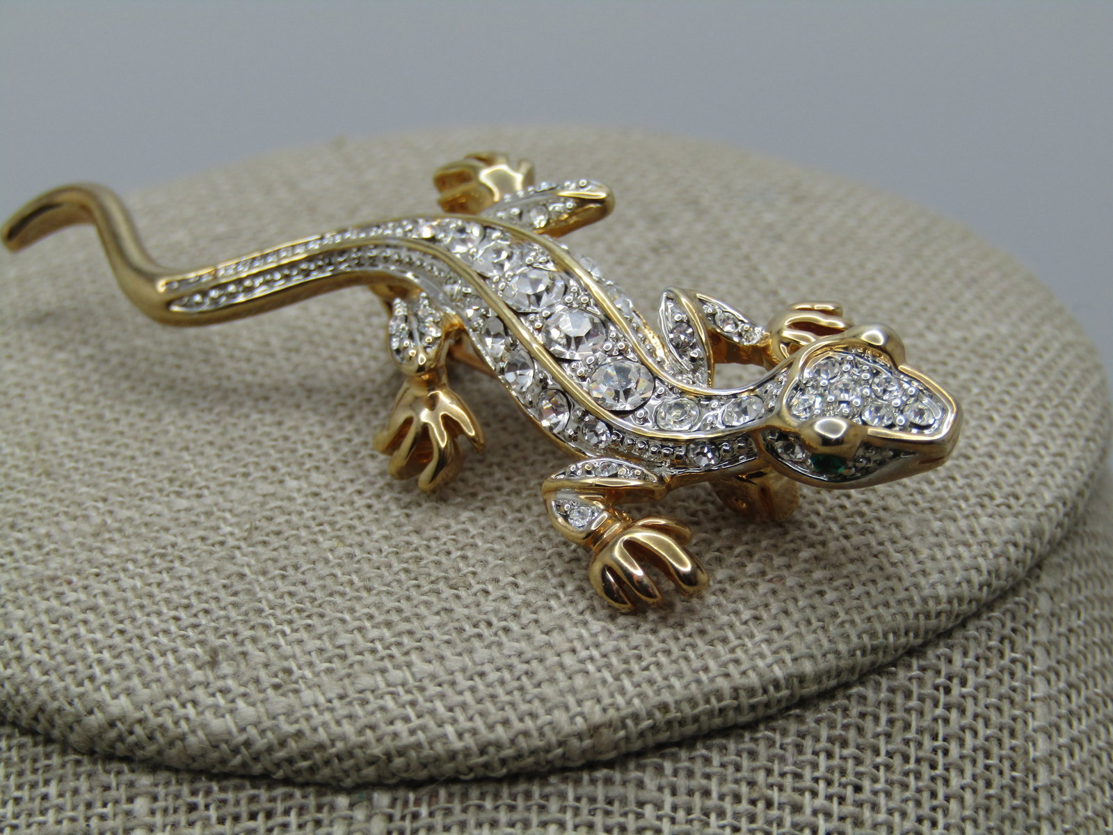 Vintage Rhinestone Lizard Brooch, 1990's (1 of 5)