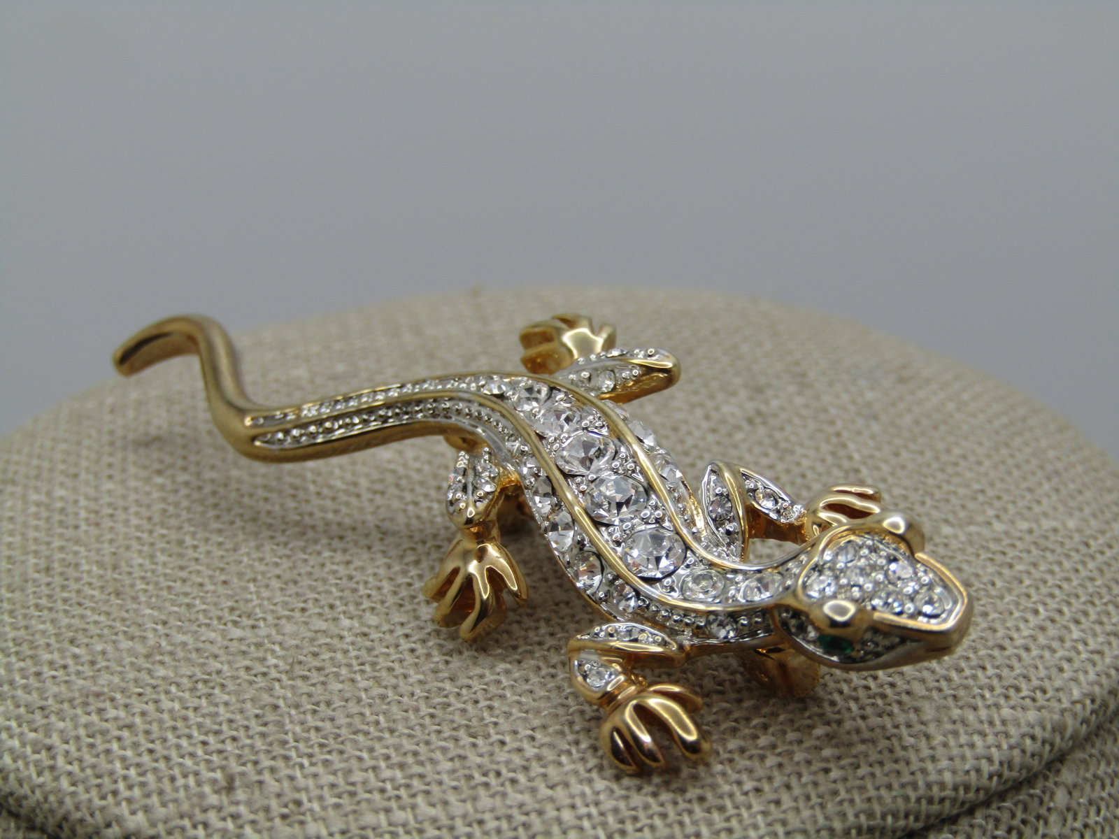 Vintage Rhinestone Lizard Brooch, 1990's - 2
