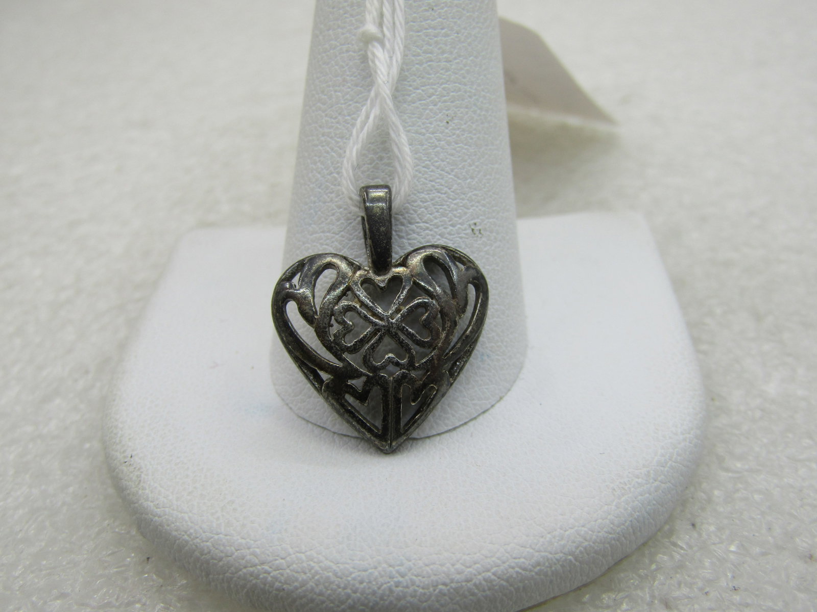 Vintage Sterling Hearts within a Heart Pendant, 3/4", 1960's (1 of 5)