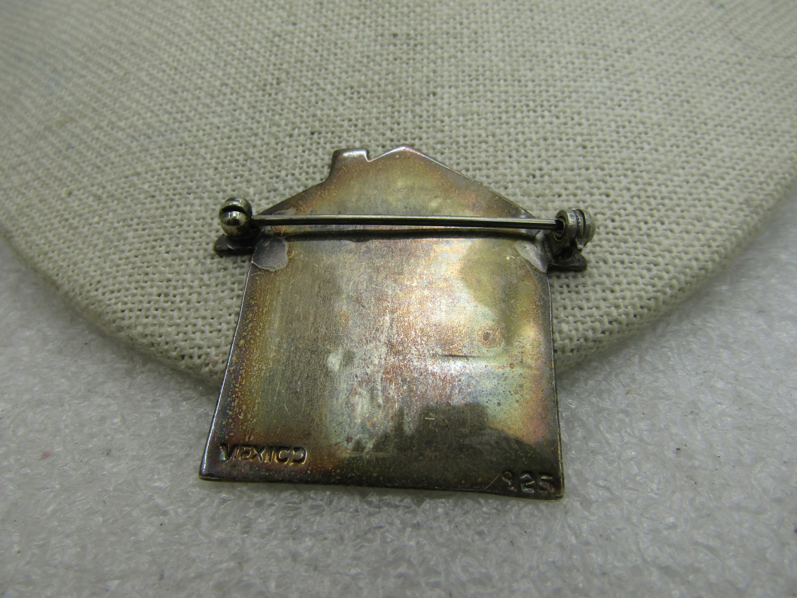 Vintage Sterling Silver House Family Brooch, Mexico, 1.5", 8.36 gr. - 5