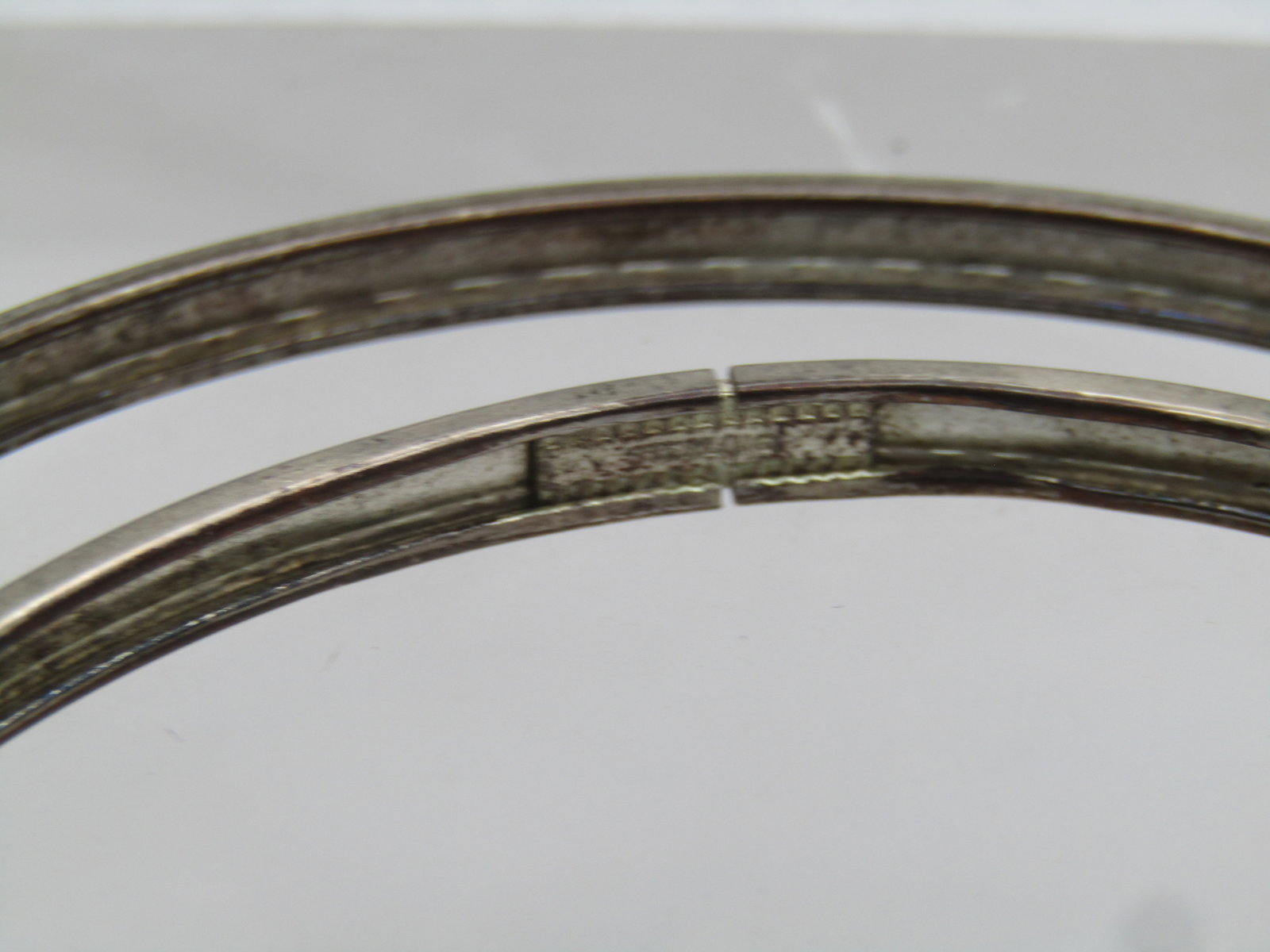 Vintage Sterling Pair Bangle Bracelets, 7.75" Floral Scrolled, 1940's-1950's - 4