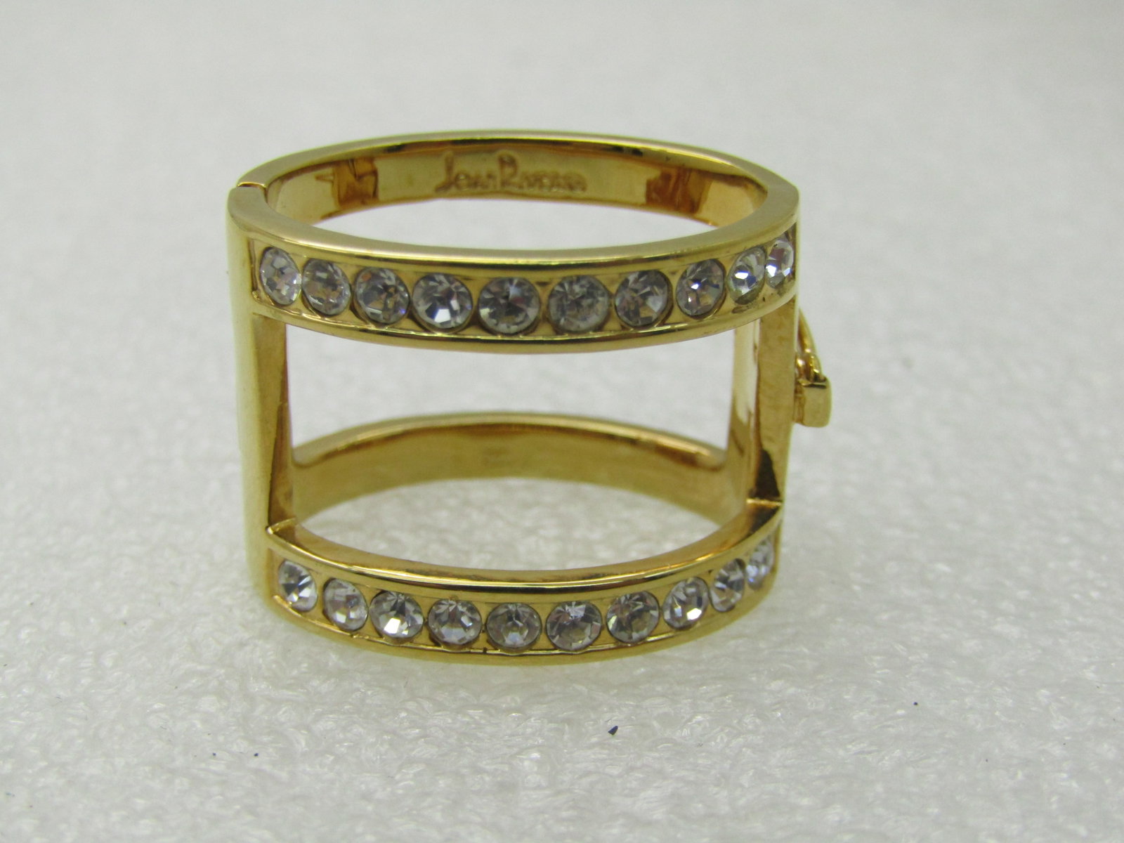 Vintage Joan Rivers Hinged Strand Clamp with Clear Crystals, (1 of 6)
