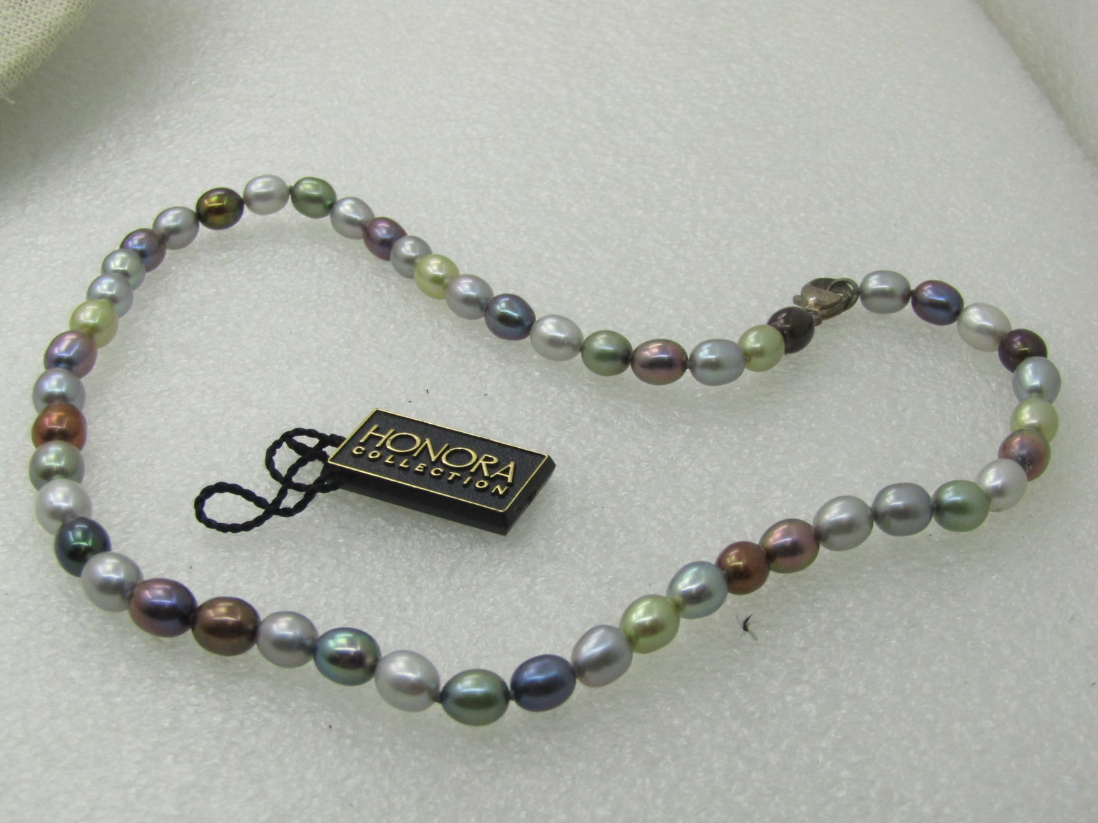Honora Collection Freshwater Tahitian-Tone Pearl necklace in Silk Pouch, 16", Silver Purple, Copper - 4