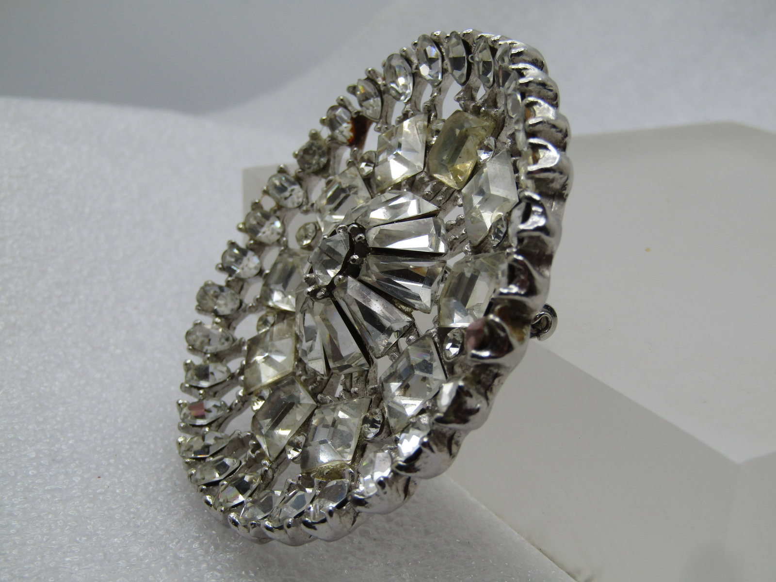 Vintage Rhinestone Round Brooch, 1950's-1960's - 2