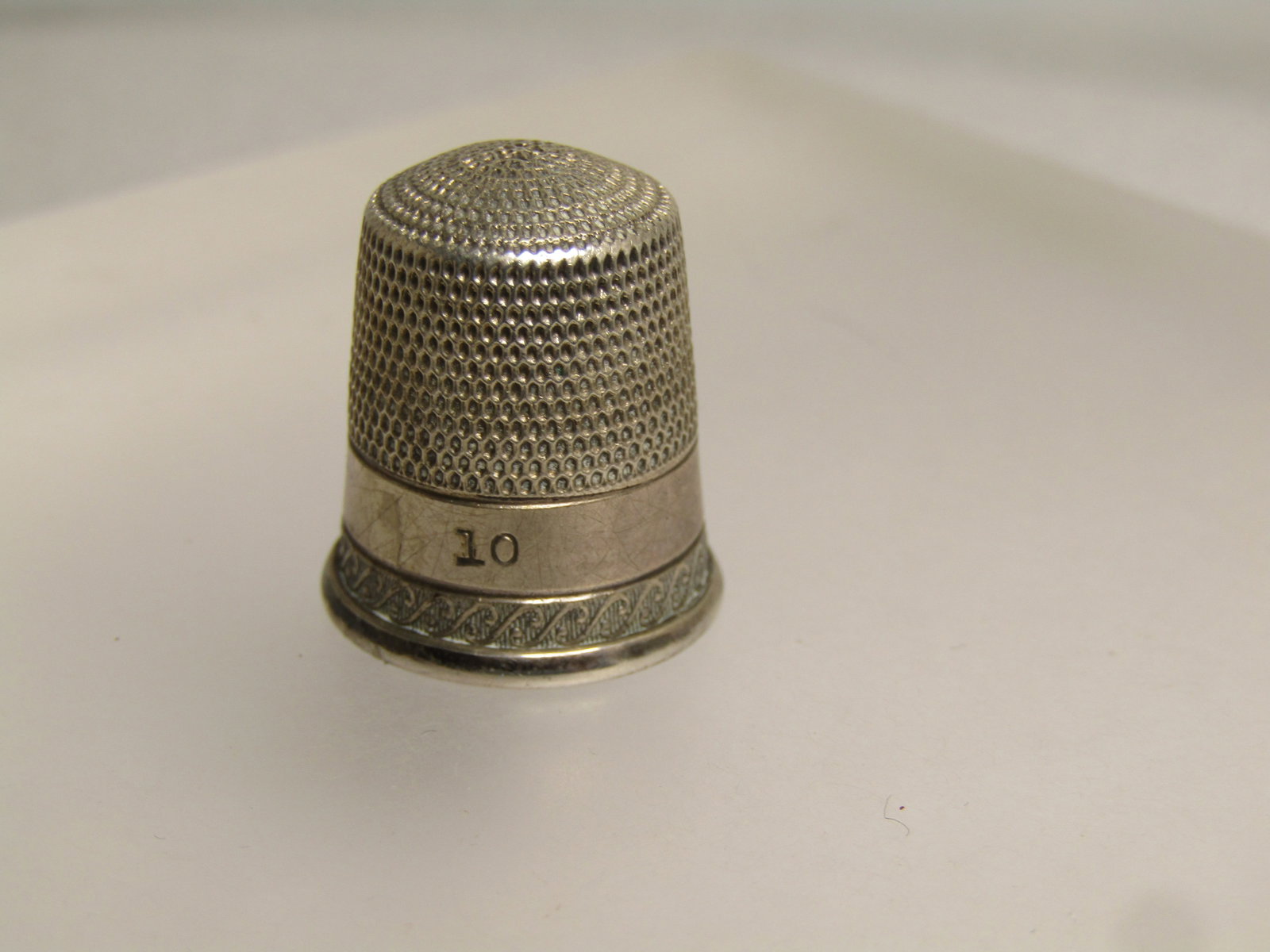 Vintage to Antique Sterling Thimble, Sz. 10. Signed , 1920's-1940's (1 of 7)