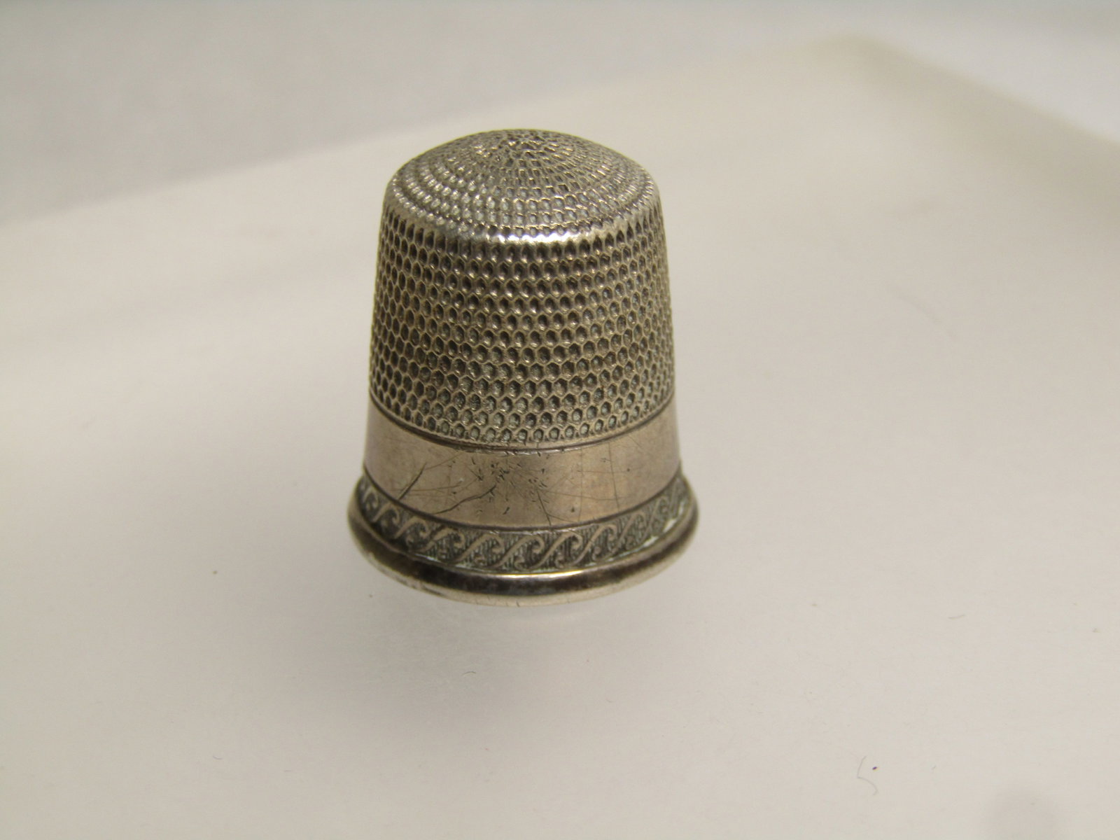 Vintage to Antique Sterling Thimble, Sz. 10. Signed , 1920's-1940's - 2