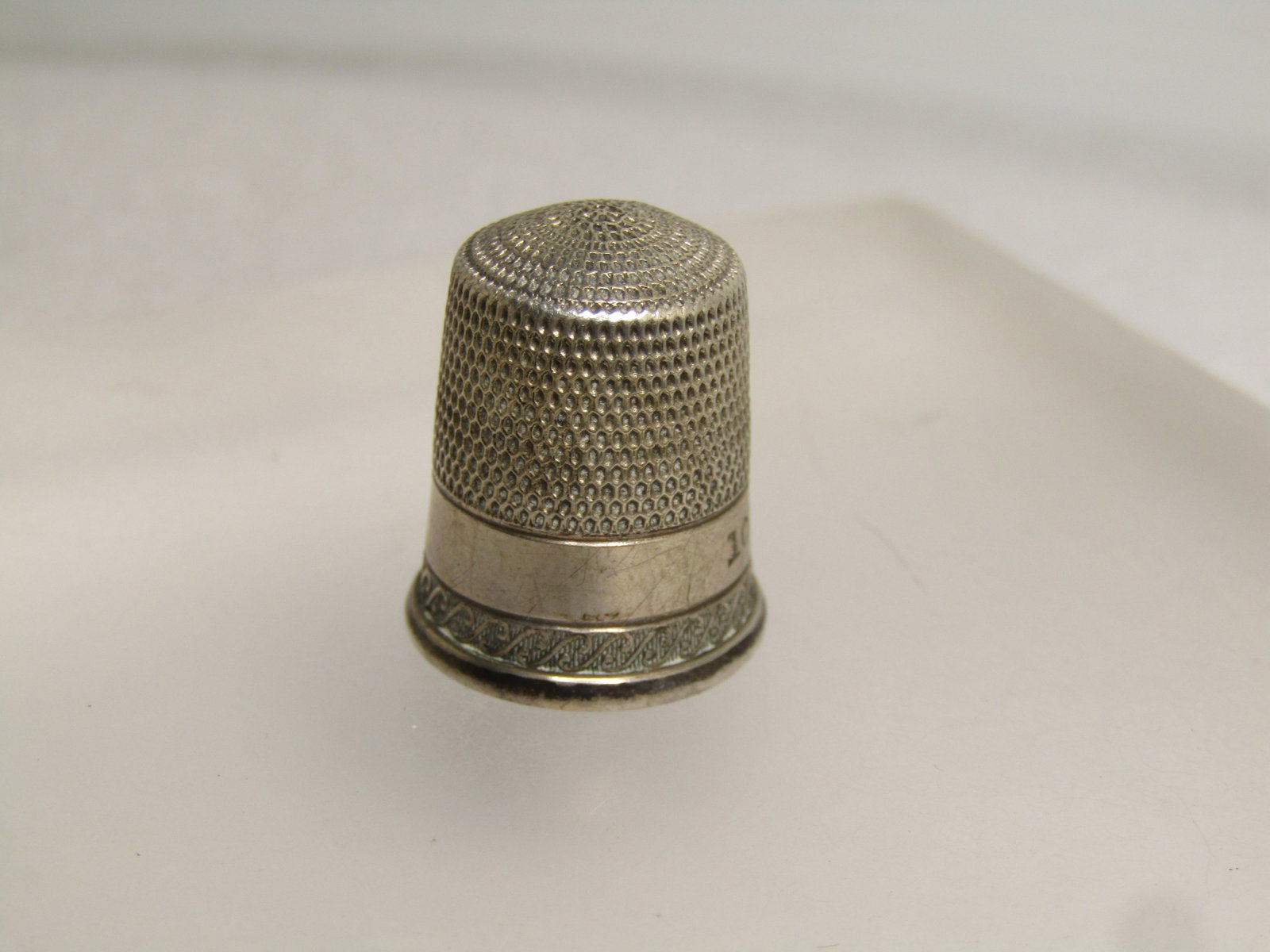 Vintage to Antique Sterling Thimble, Sz. 10. Signed , 1920's-1940's - 3