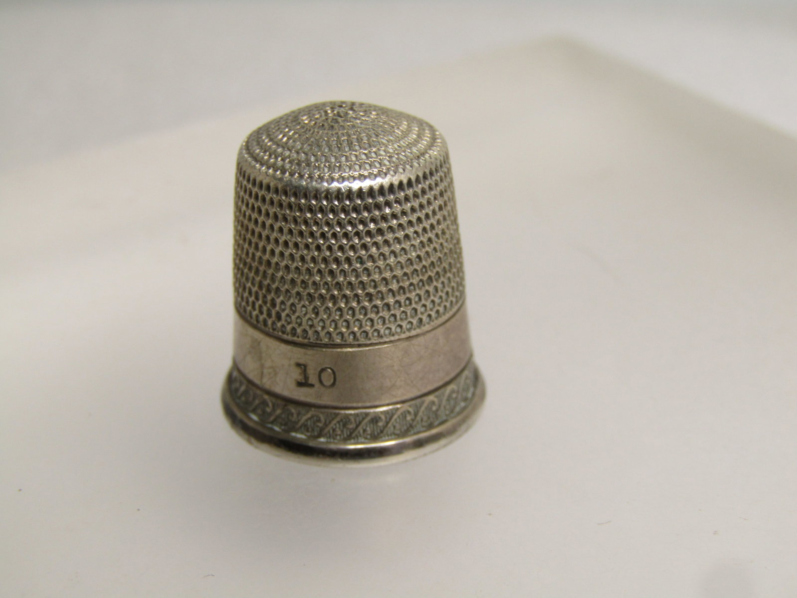 Vintage to Antique Sterling Thimble, Sz. 10. Signed , 1920's-1940's - 4