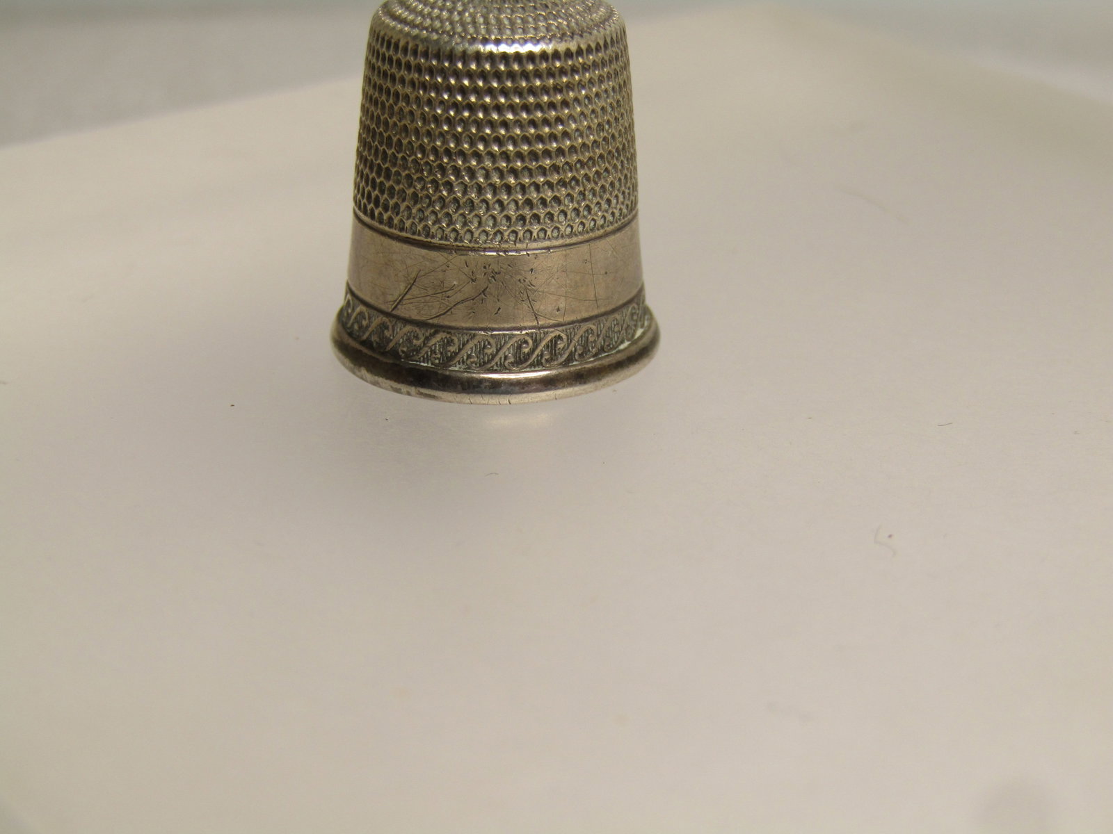 Vintage to Antique Sterling Thimble, Sz. 10. Signed , 1920's-1940's - 5