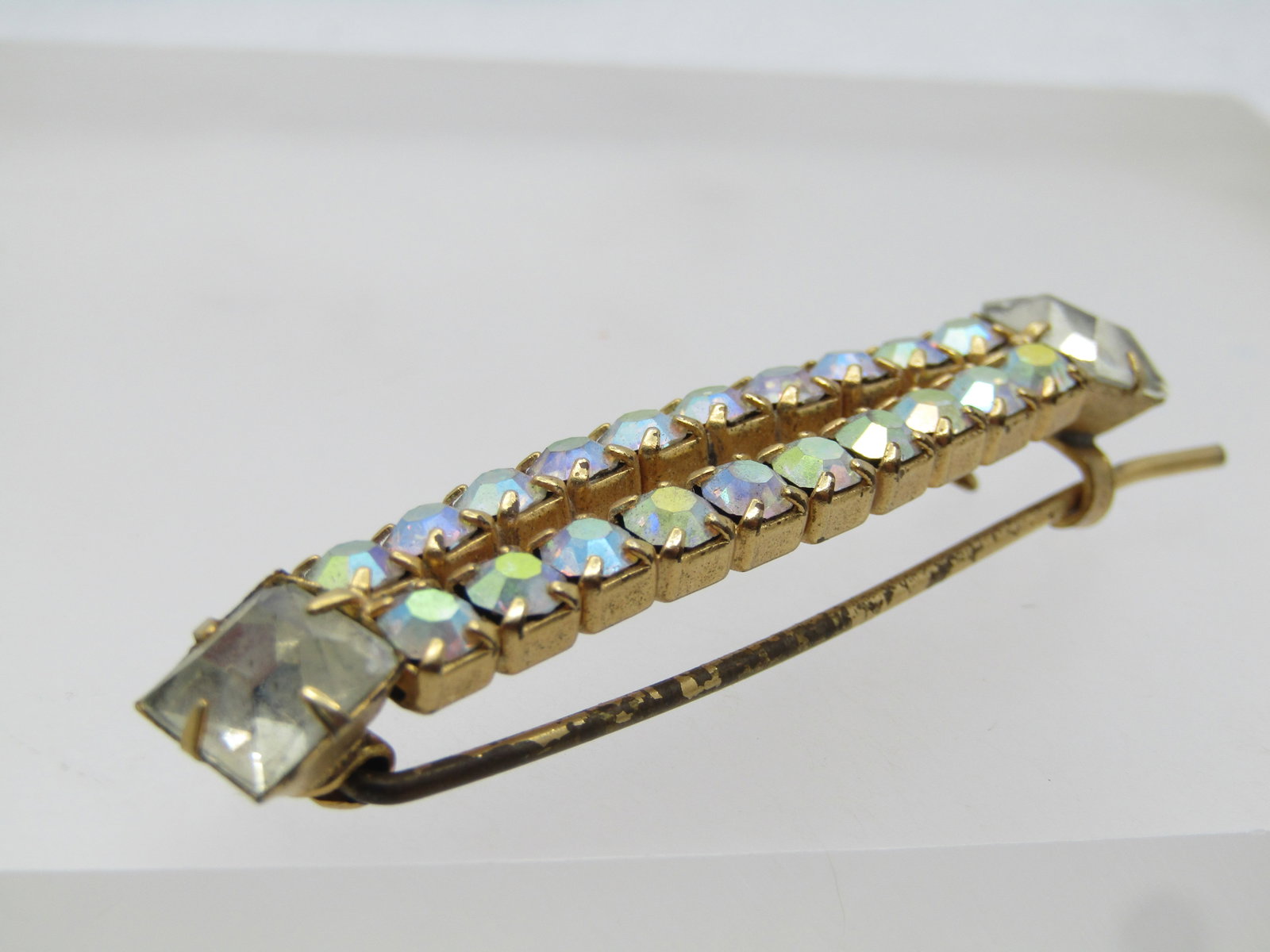 Vintage Aurora Borealis Rhinestone Barrette 1950's-1960's - 5