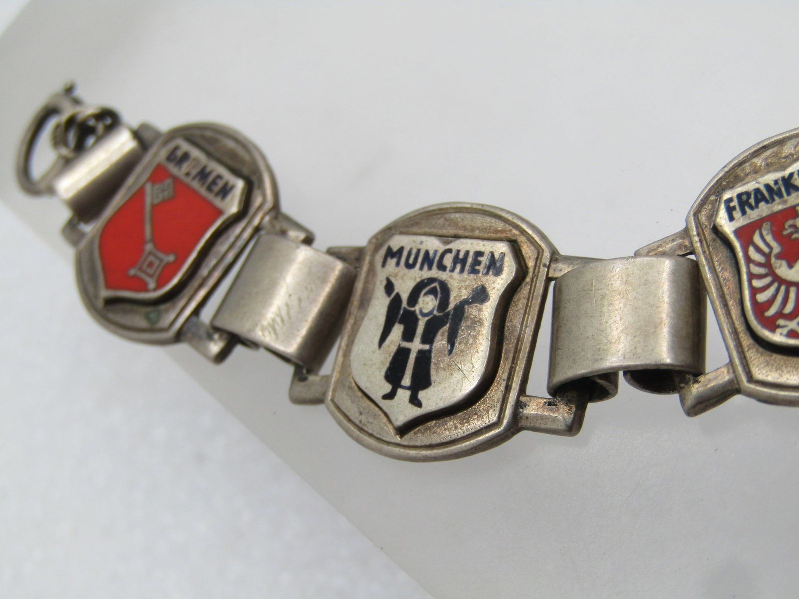 Vintage Sterling German Tourist Charm Bracelet, 7.75", 1940's-1950's - 3