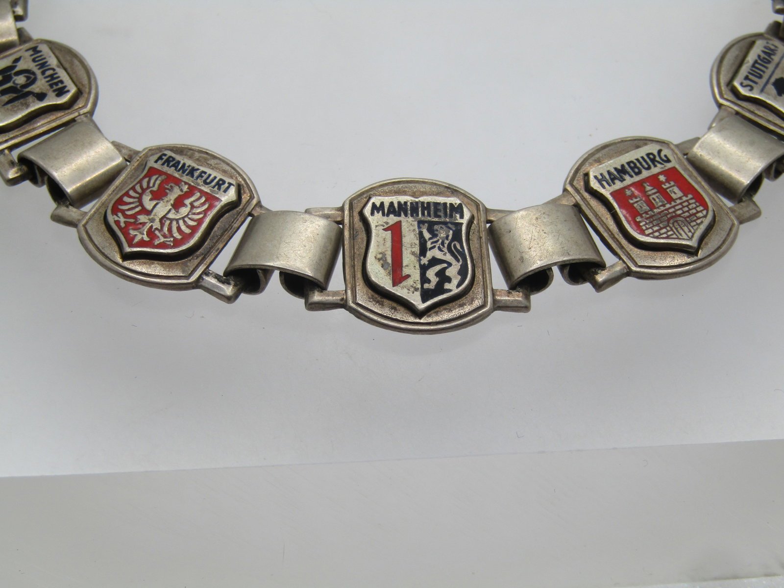 Vintage Sterling German Tourist Charm Bracelet, 7.75", 1940's-1950's - 4