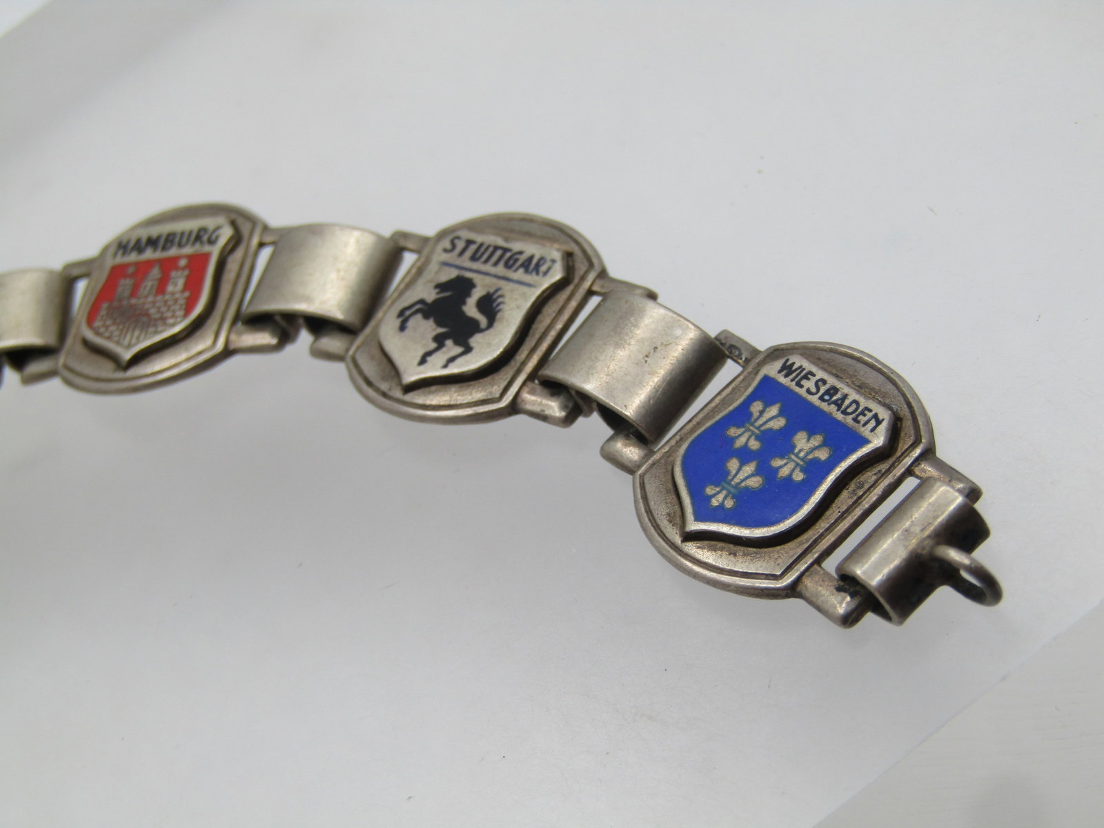Vintage Sterling German Tourist Charm Bracelet, 7.75", 1940's-1950's - 5