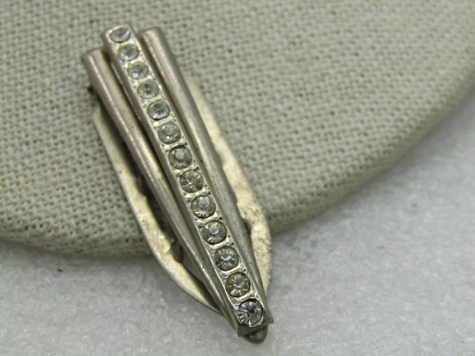 Vintage Rhinestone Dress Clip, Art Deco, 1.75" (1 of 5)