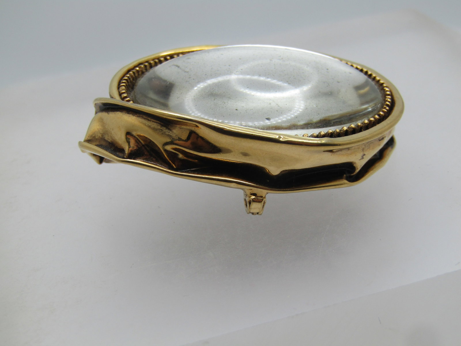 Vintage Looking Glass Brooch, 1980's, Mod/Abstract, 2" - 4