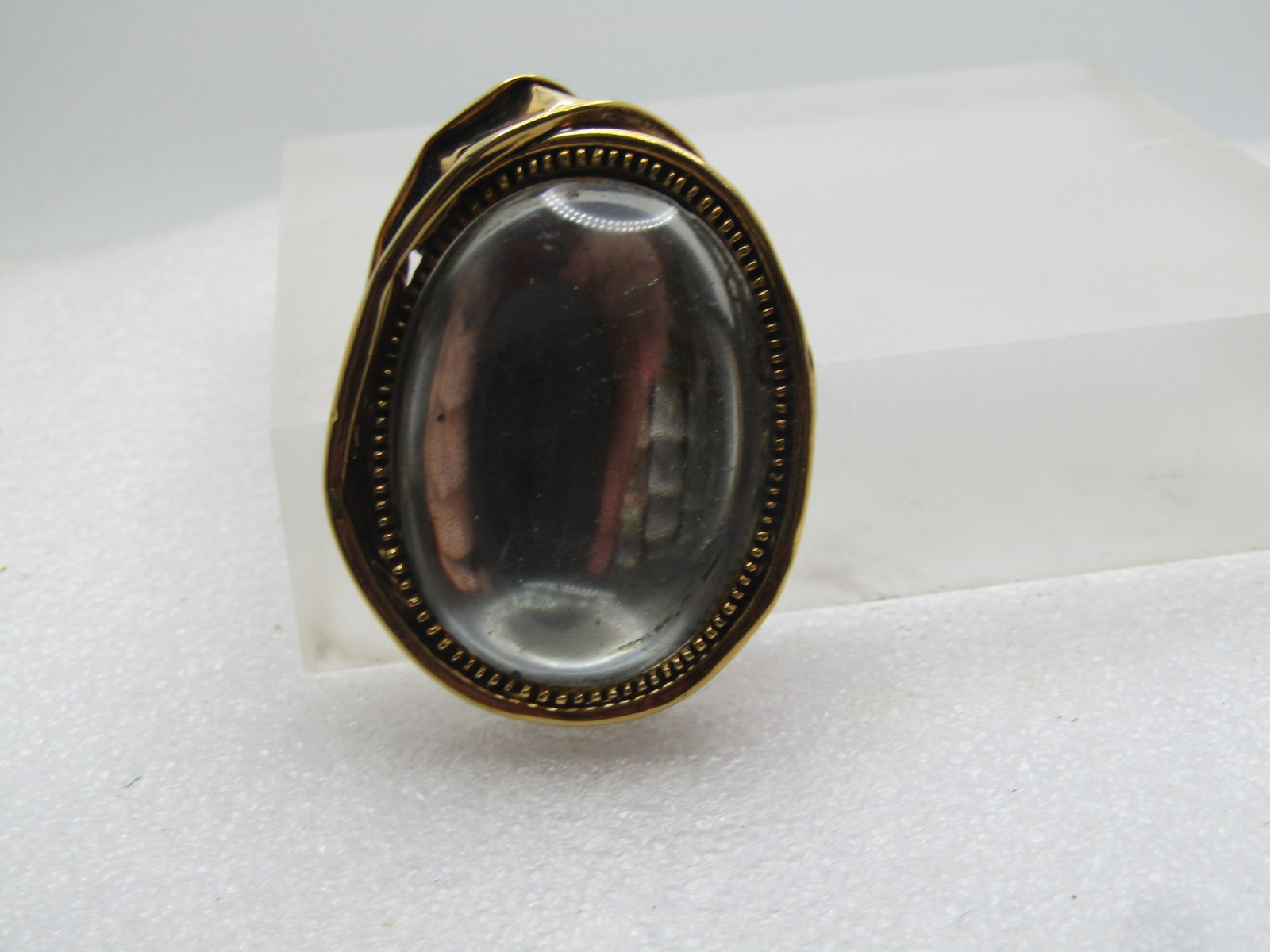 Vintage Looking Glass Brooch, 1980's, Mod/Abstract, 2" - 5